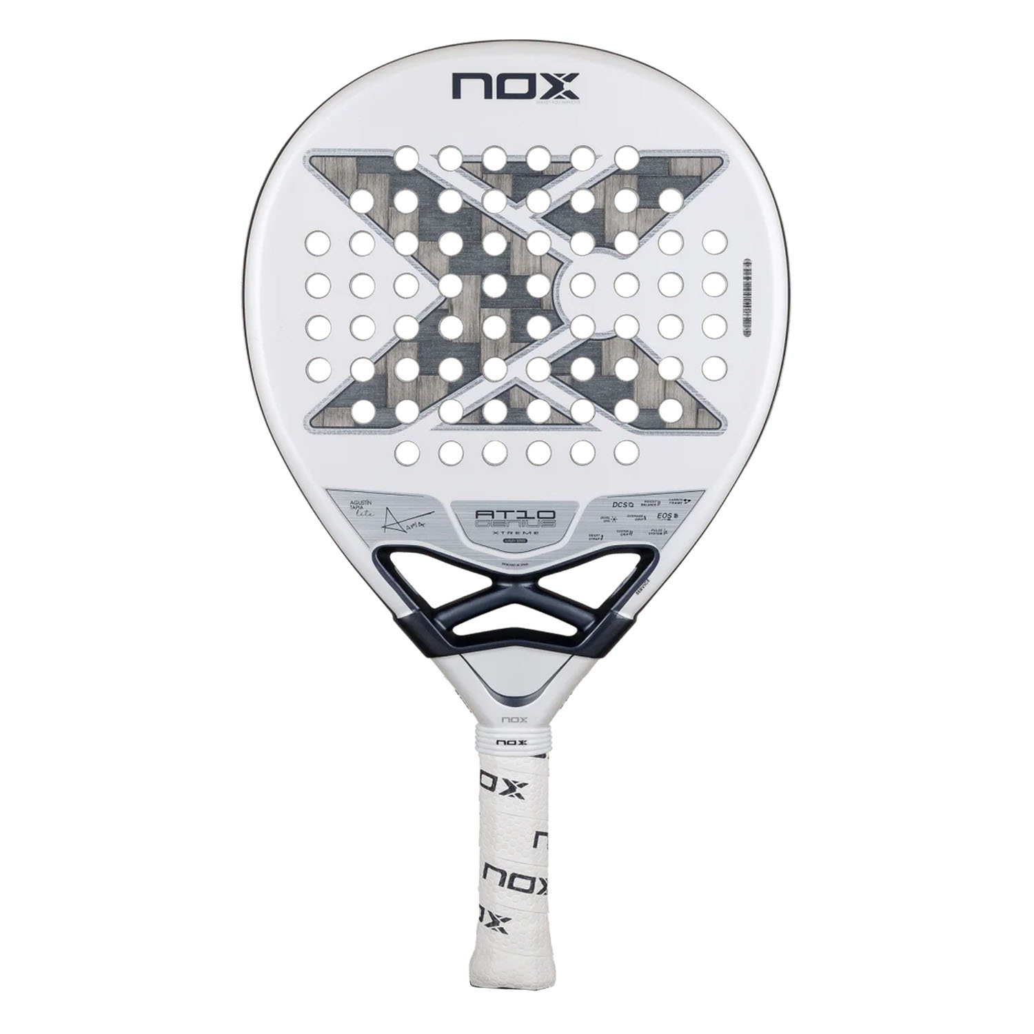 NOX AT10 Genius 12K Alum XTREME Lite Padel - White/Grey