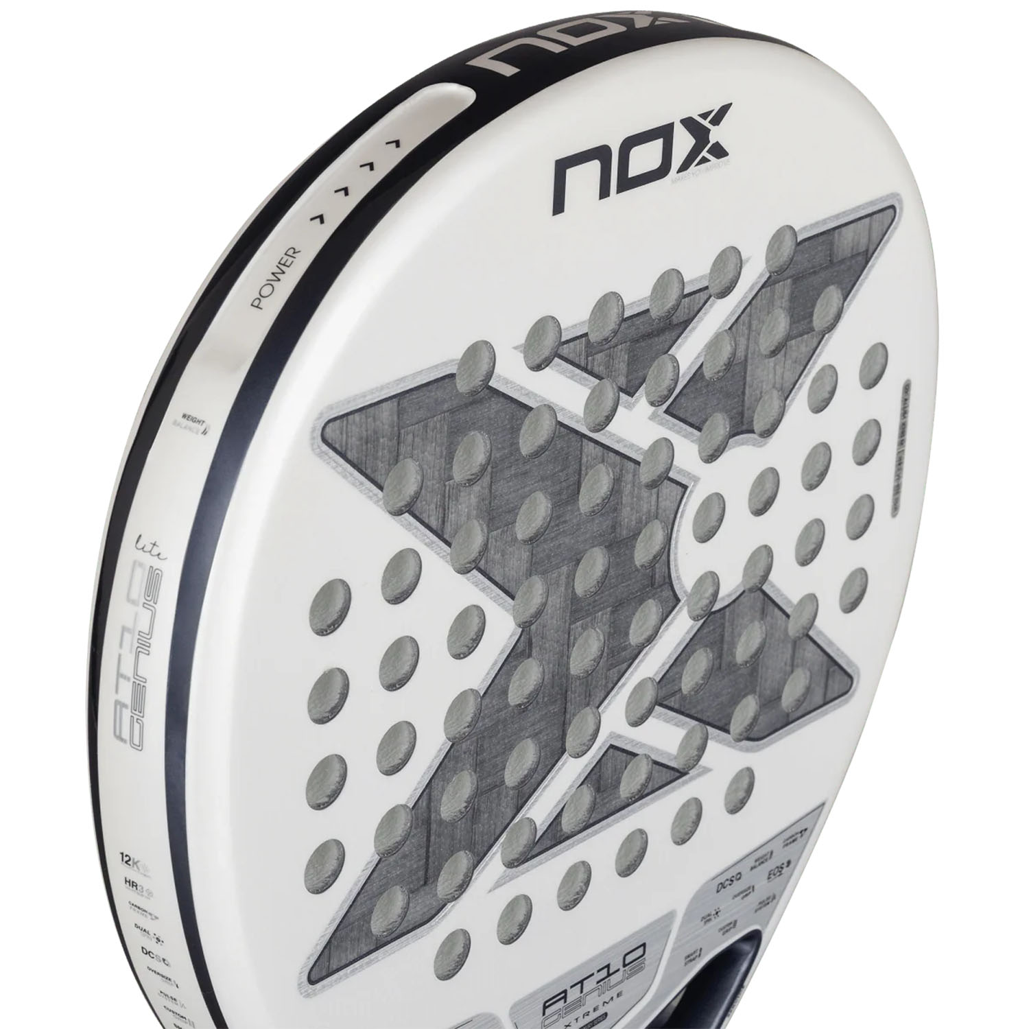 NOX AT10 Genius 12K Alum XTREME Lite Padel - White/Grey