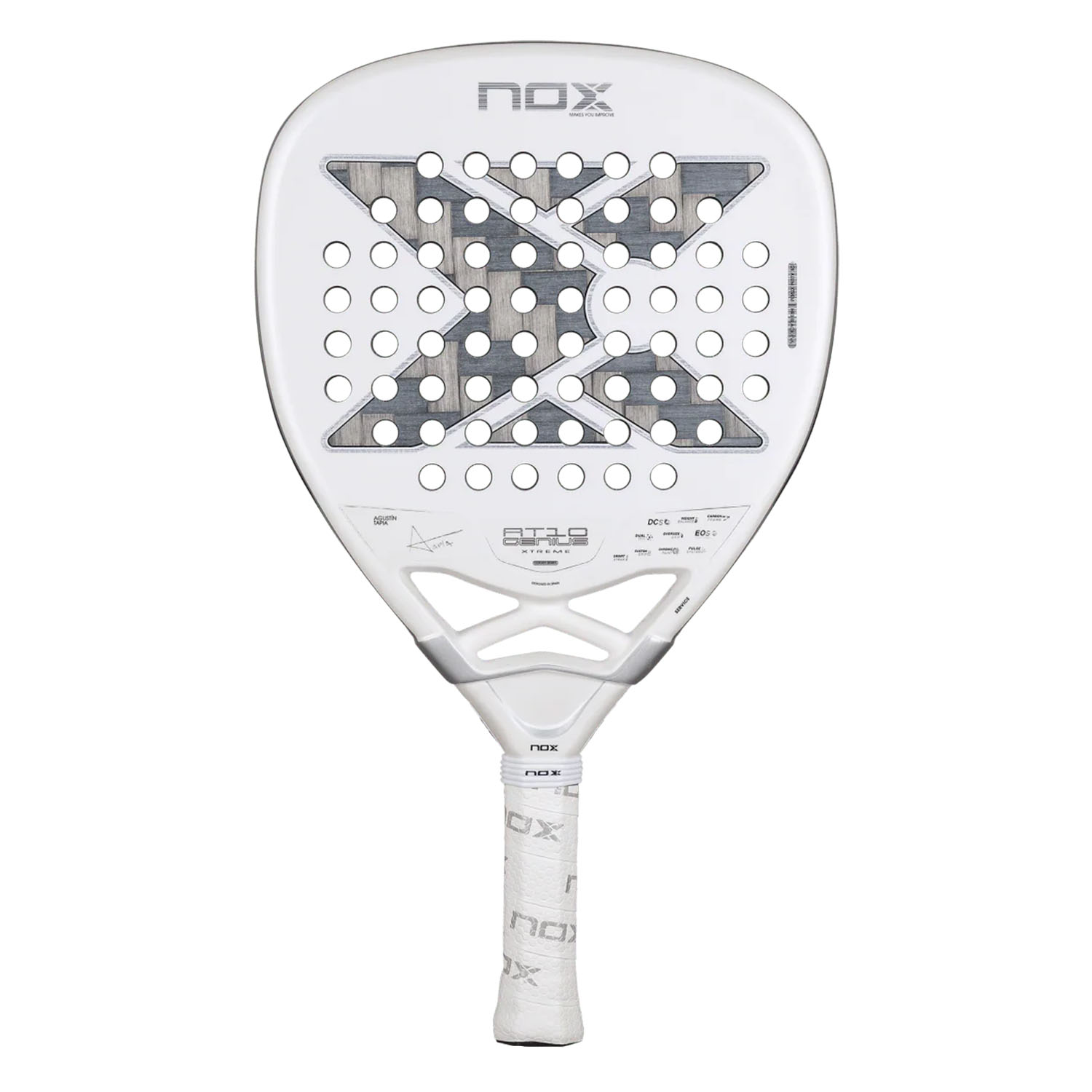 NOX AT10 Genius Attack 12K Alum XTREME Padel - White/Silver