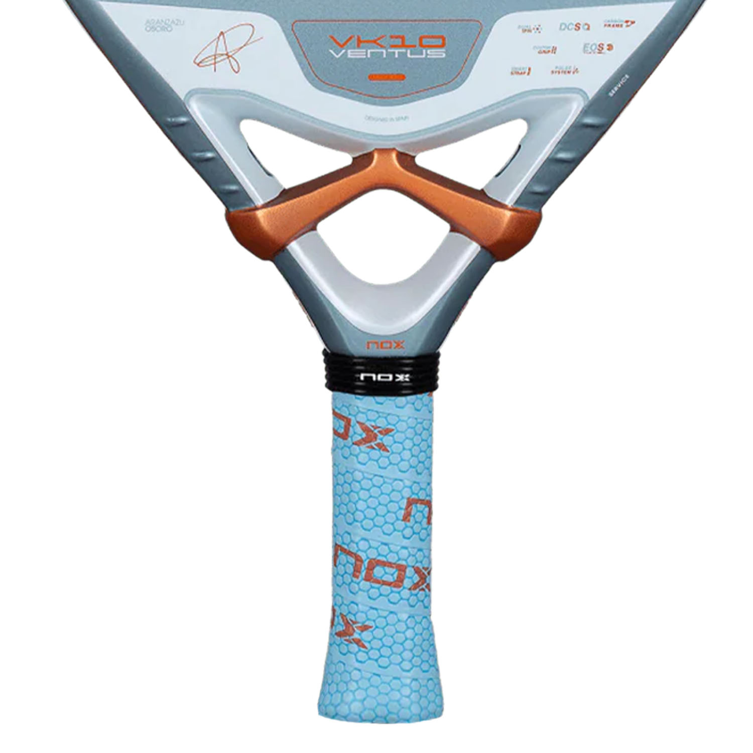 NOX VK10 Ventus Control 12K Padel - Light Blue/Orange