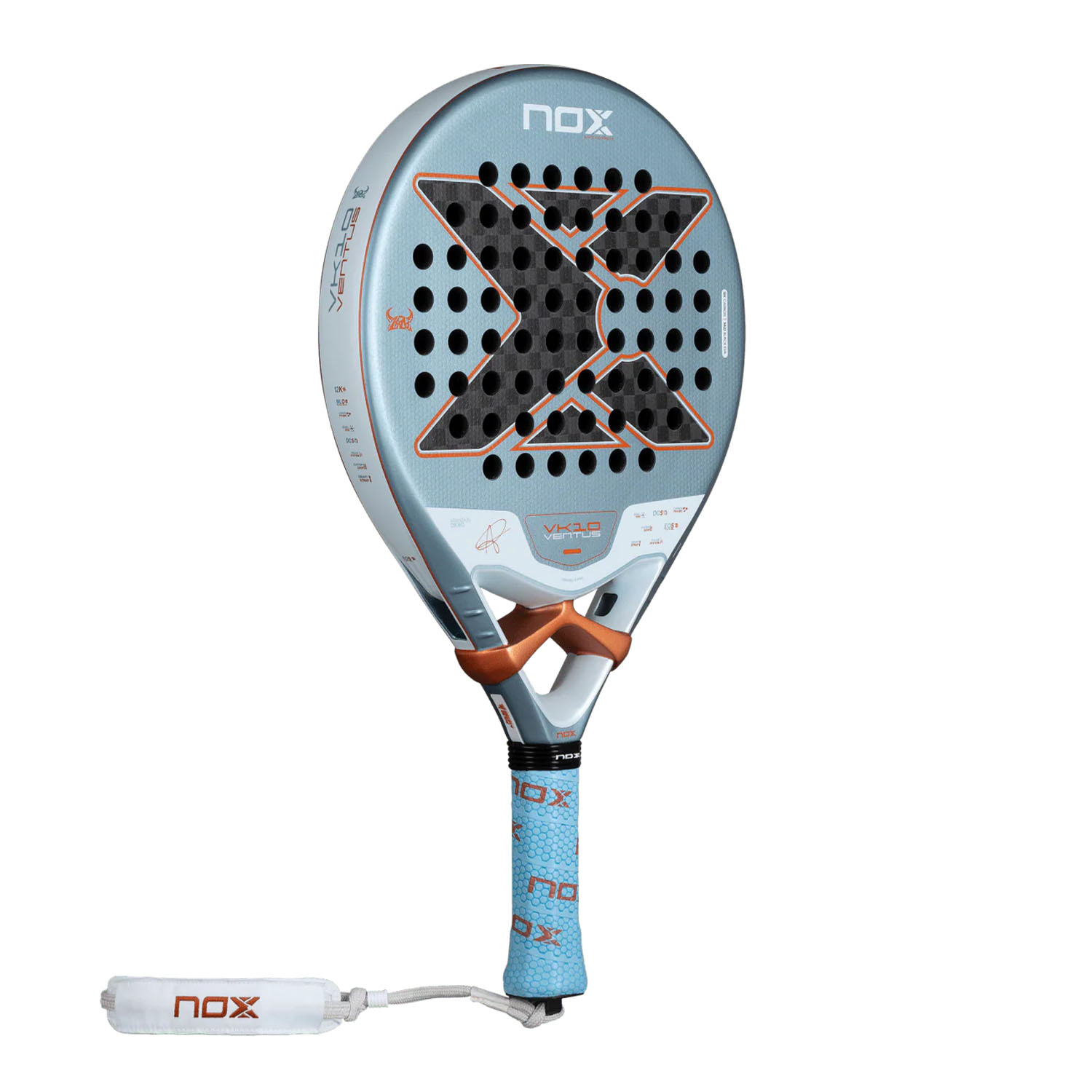 NOX VK10 Ventus Control 12K Padel - Light Blue/Orange