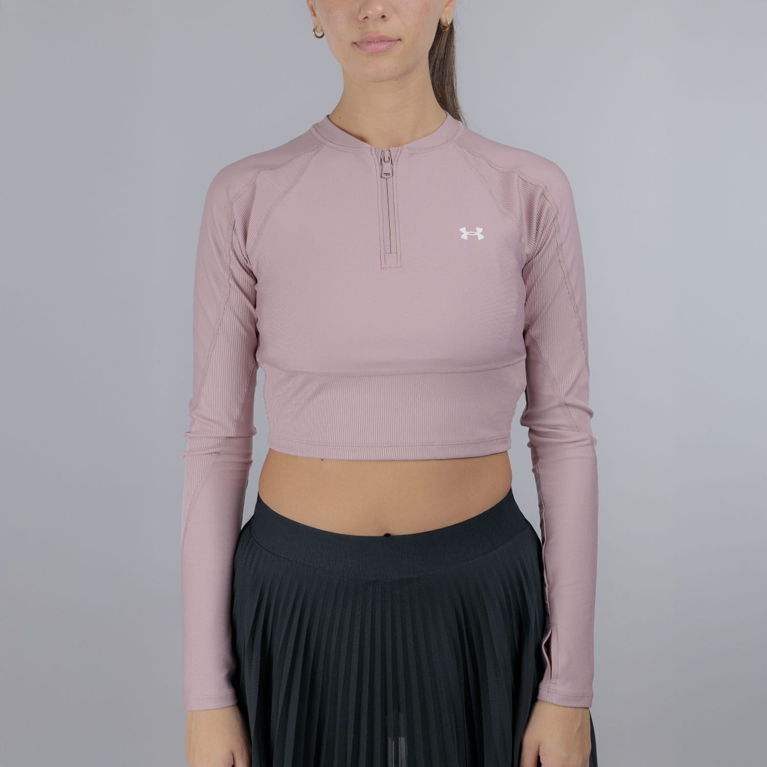 Under Armour HeatGear Rib Shirt - Tourmaline Pink/White