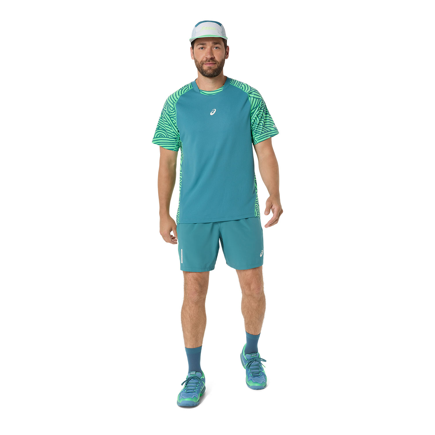 ASICS Court AOP Camiseta - Misty Pine/Vital Green