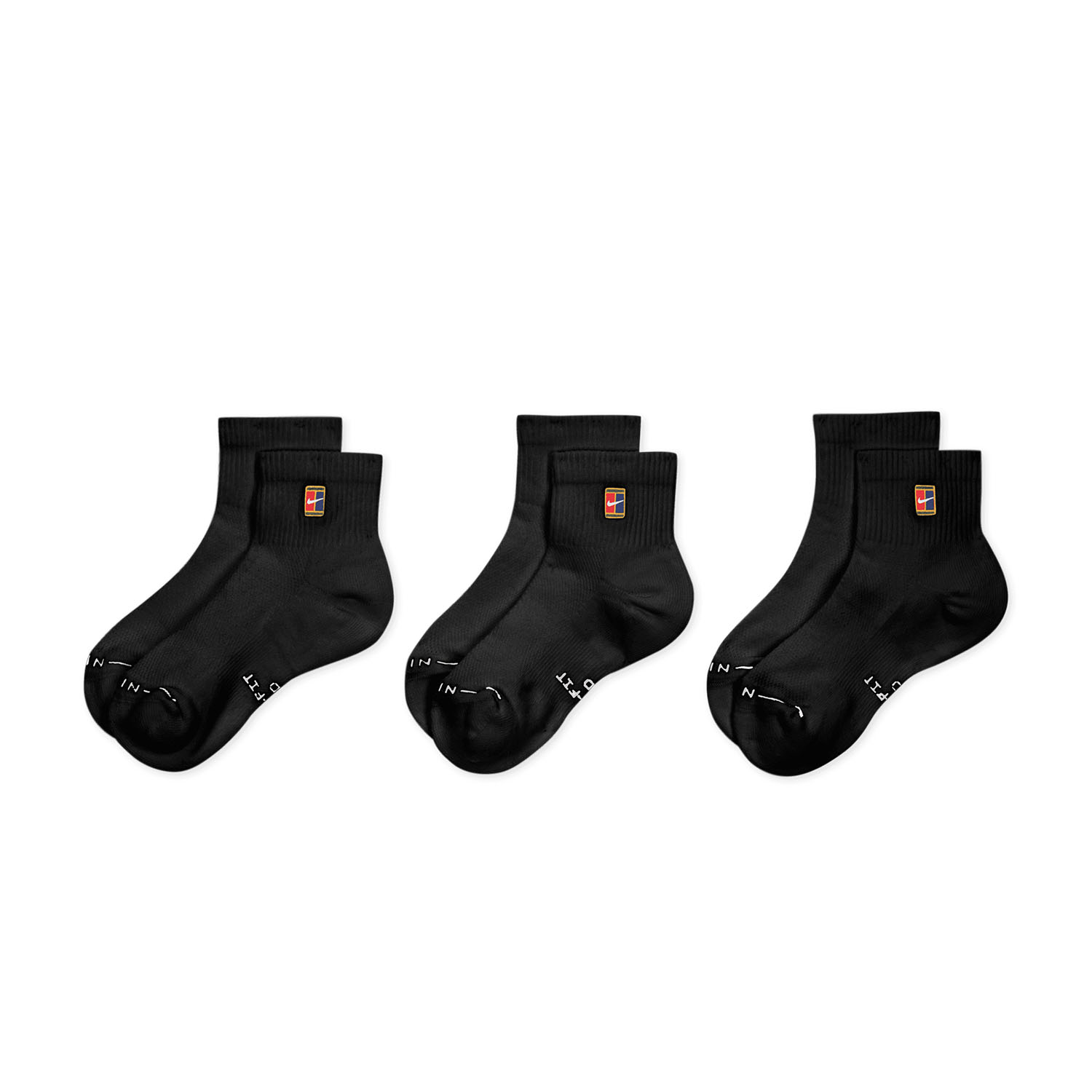 Nike Court Everyday Elevated x 3 Calze - Black