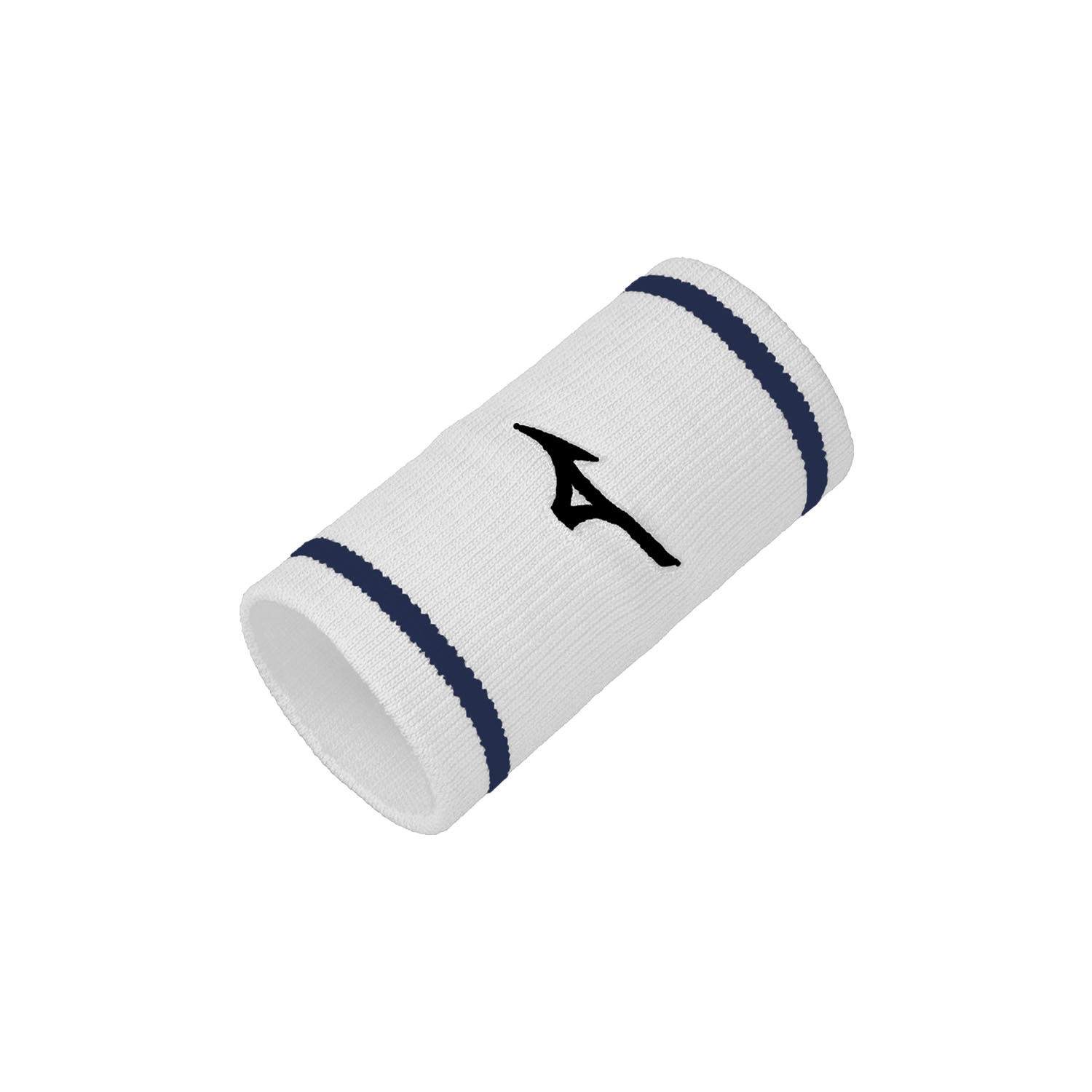 Mizuno Logo Large Wristbands - White/Estate Blue