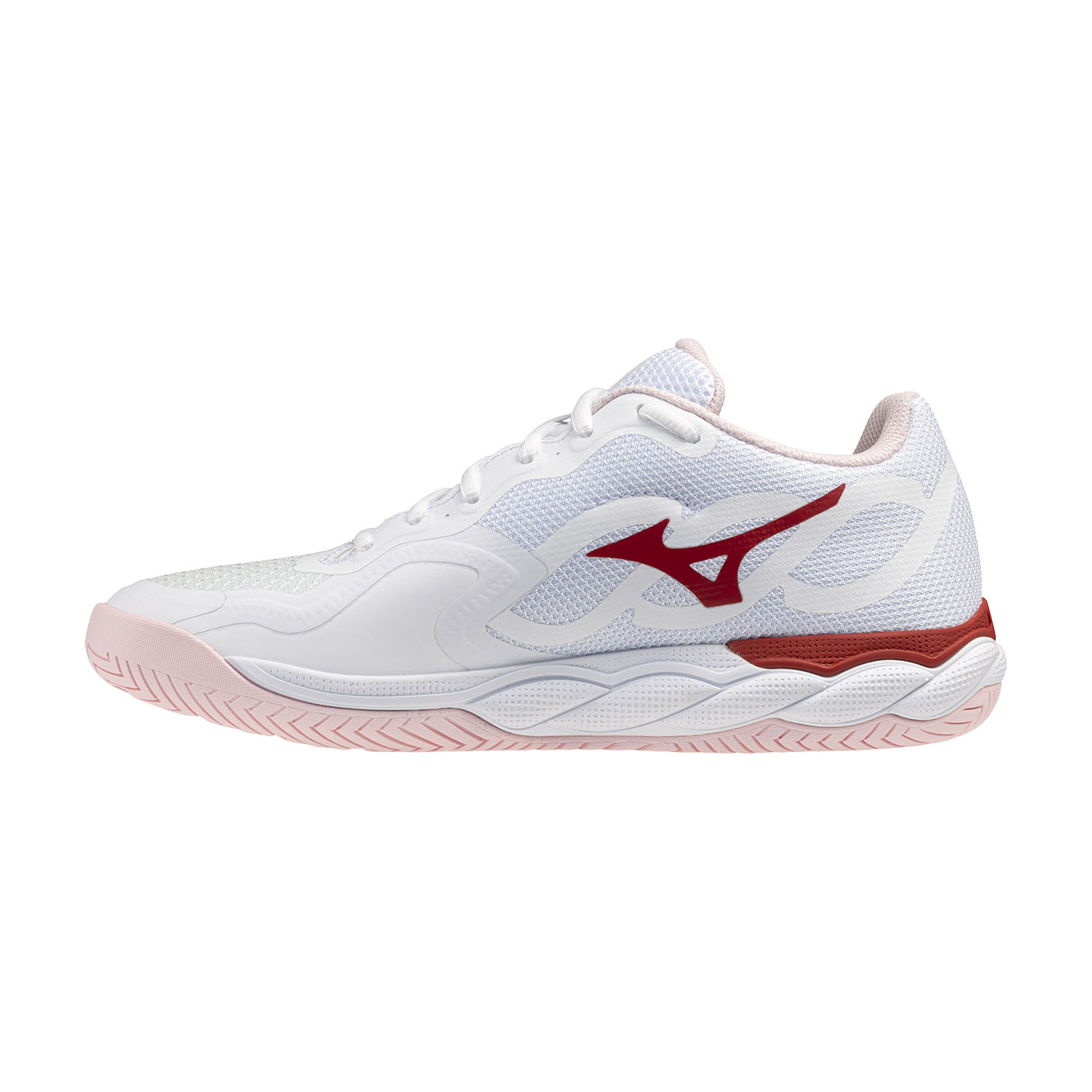 Mizuno Wave Enforce Court AC - White/Pinkesque/Barbados Cherry