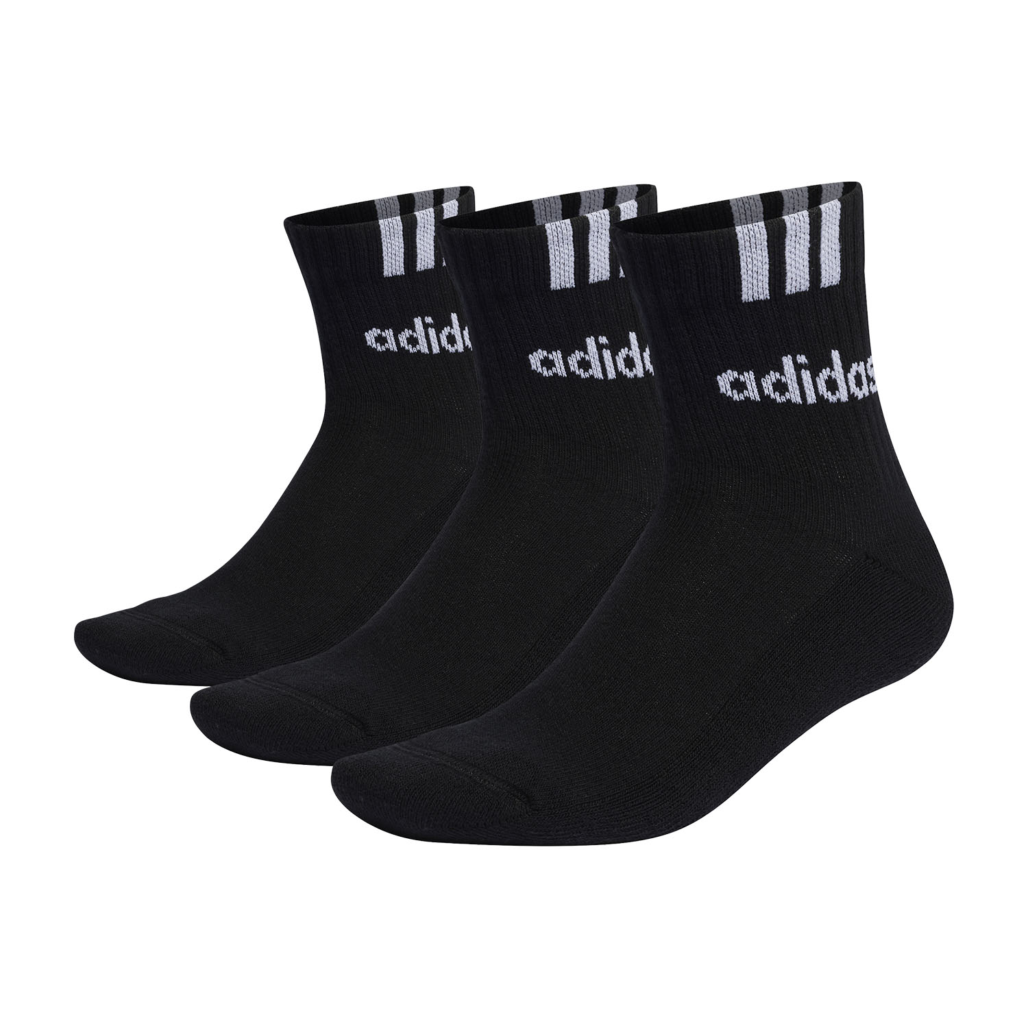 adidas 3 Stripes Linear x 3 Calcetines - White/Black