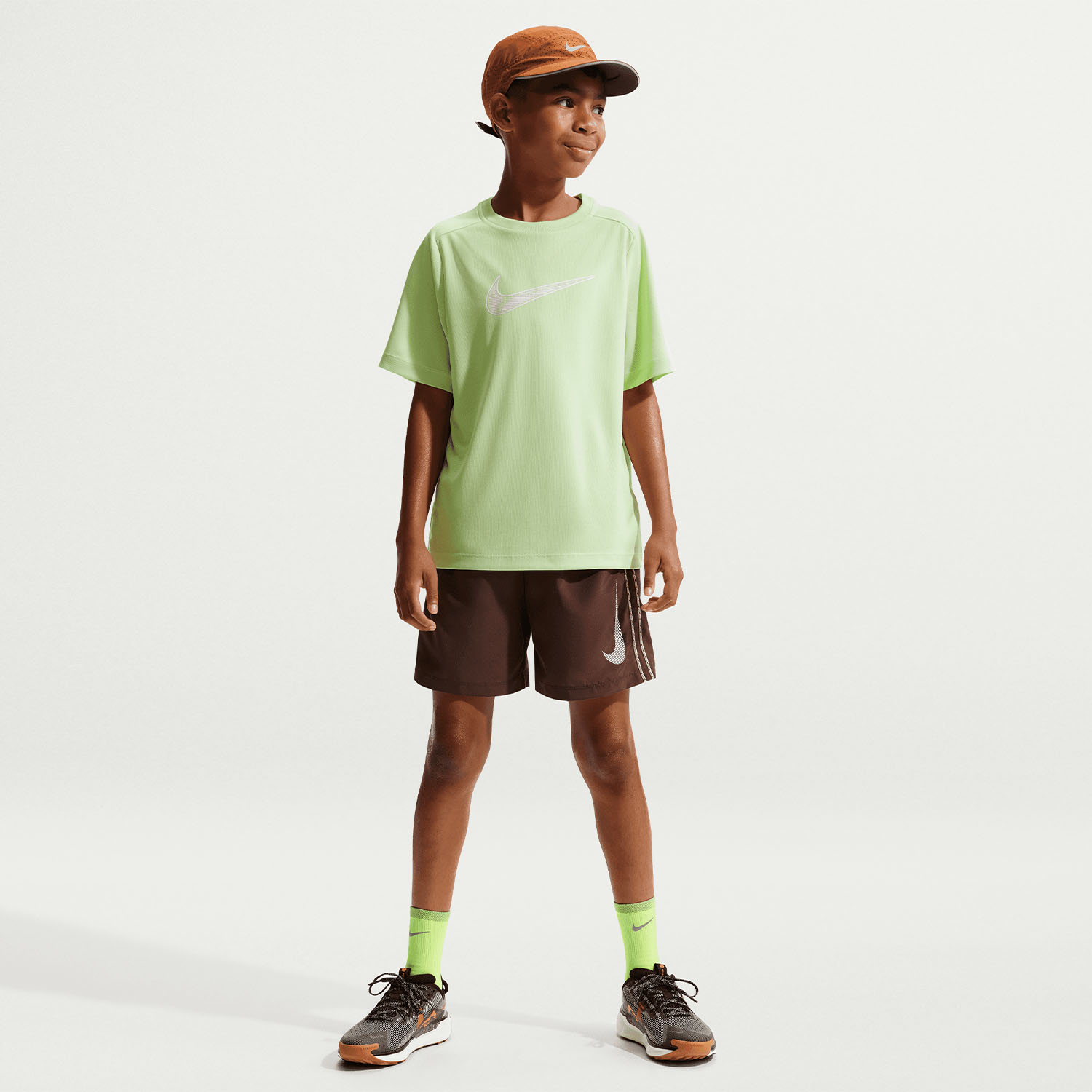 Nike Multi Swoosh Maglietta Bambino - Light Liquid Lime/White