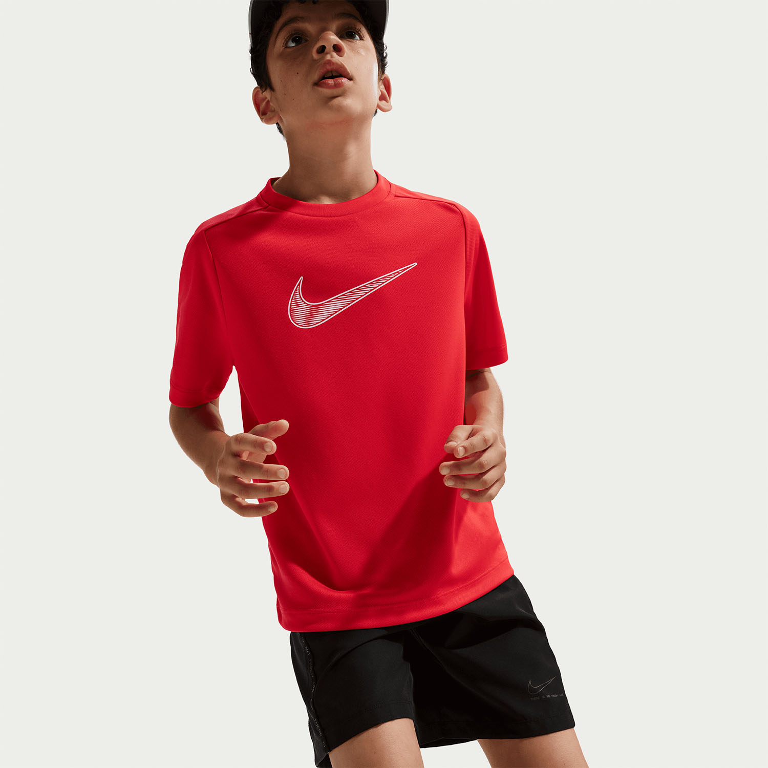 Nike Multi Swoosh Camiseta Niño - Light Crimson/White