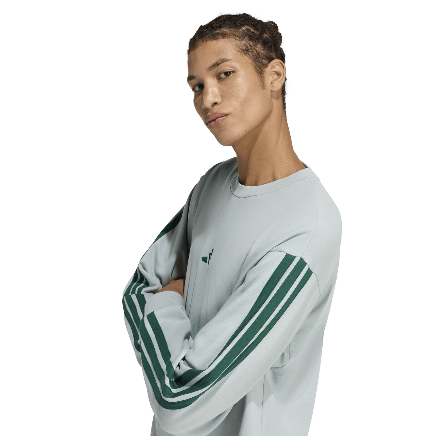 adidas Essentials 3 Stripes Sudadera - Wonder Sage/Collegiate Green