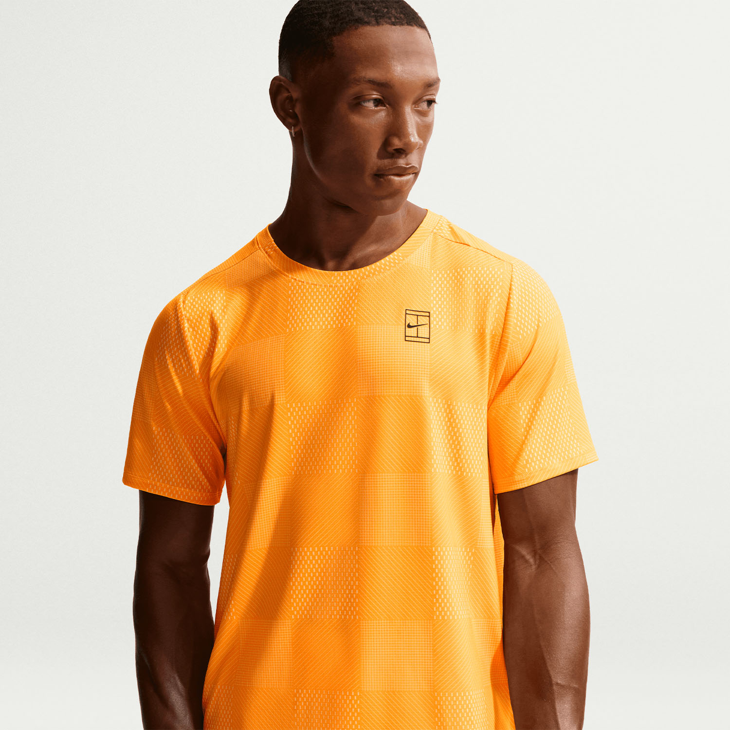 Nike Court Advantage Printed T-Shirt - Laser Orange/Black