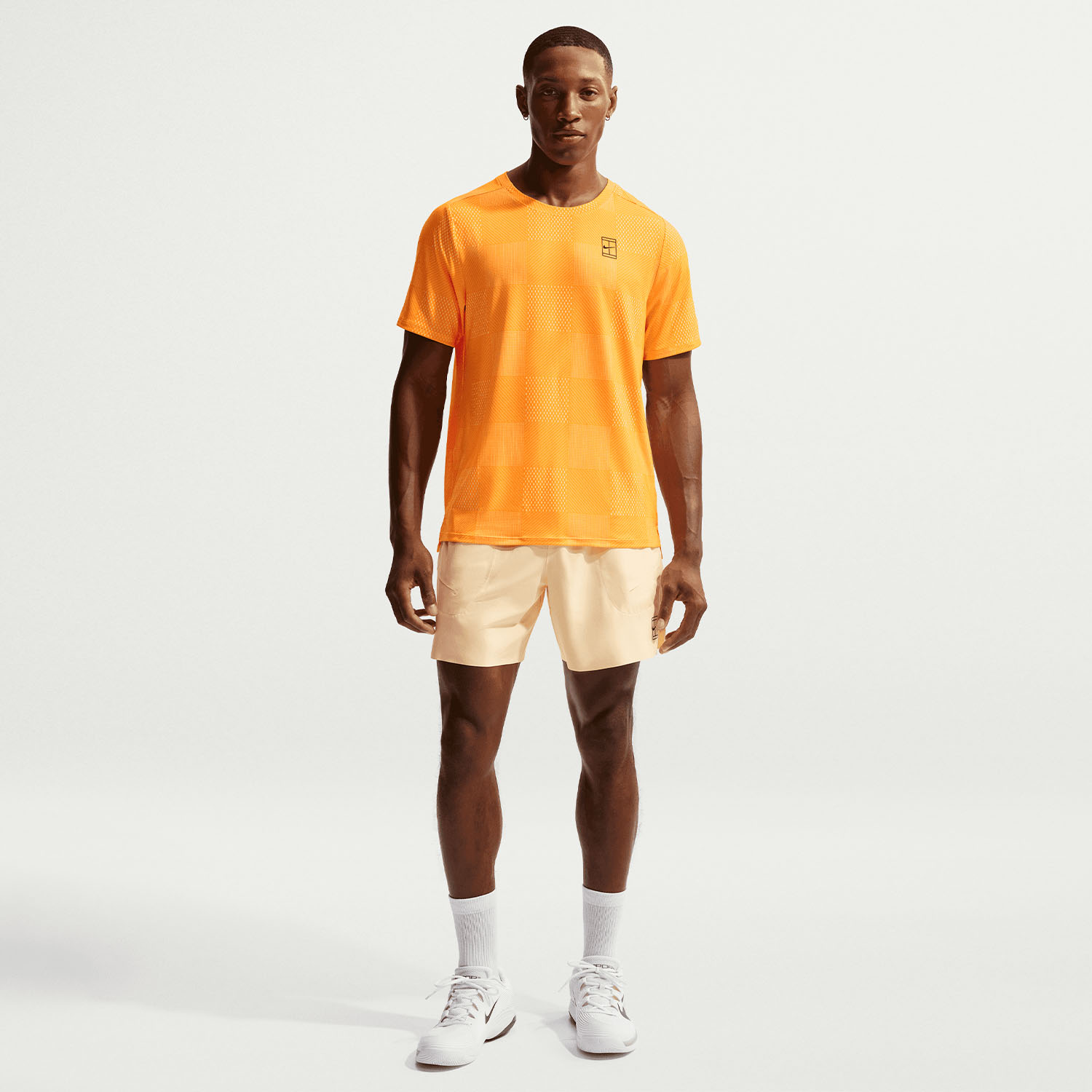 Nike Court Advantage Printed T-Shirt - Laser Orange/Black