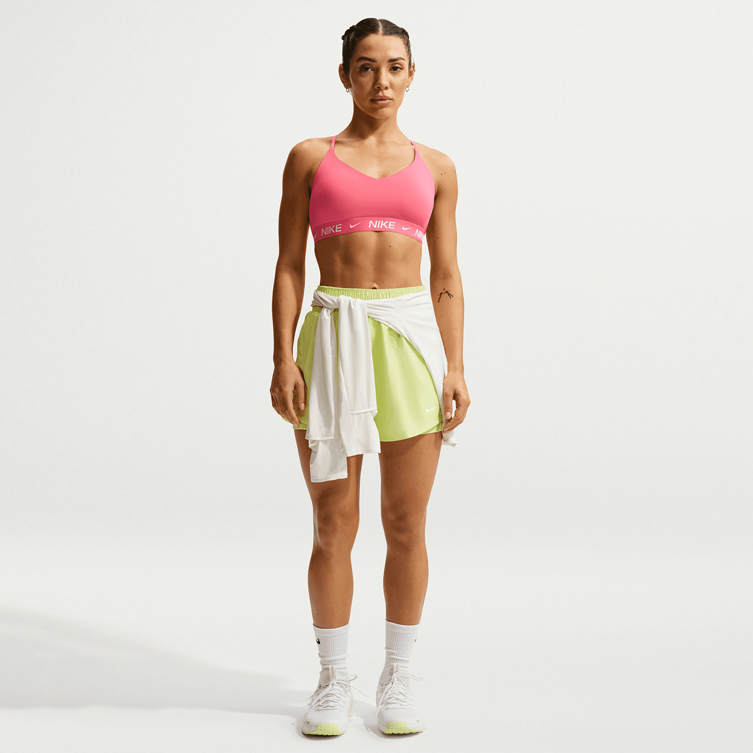 Nike Indy Swoosh Sujetador Deportivo - Sea Coral//White