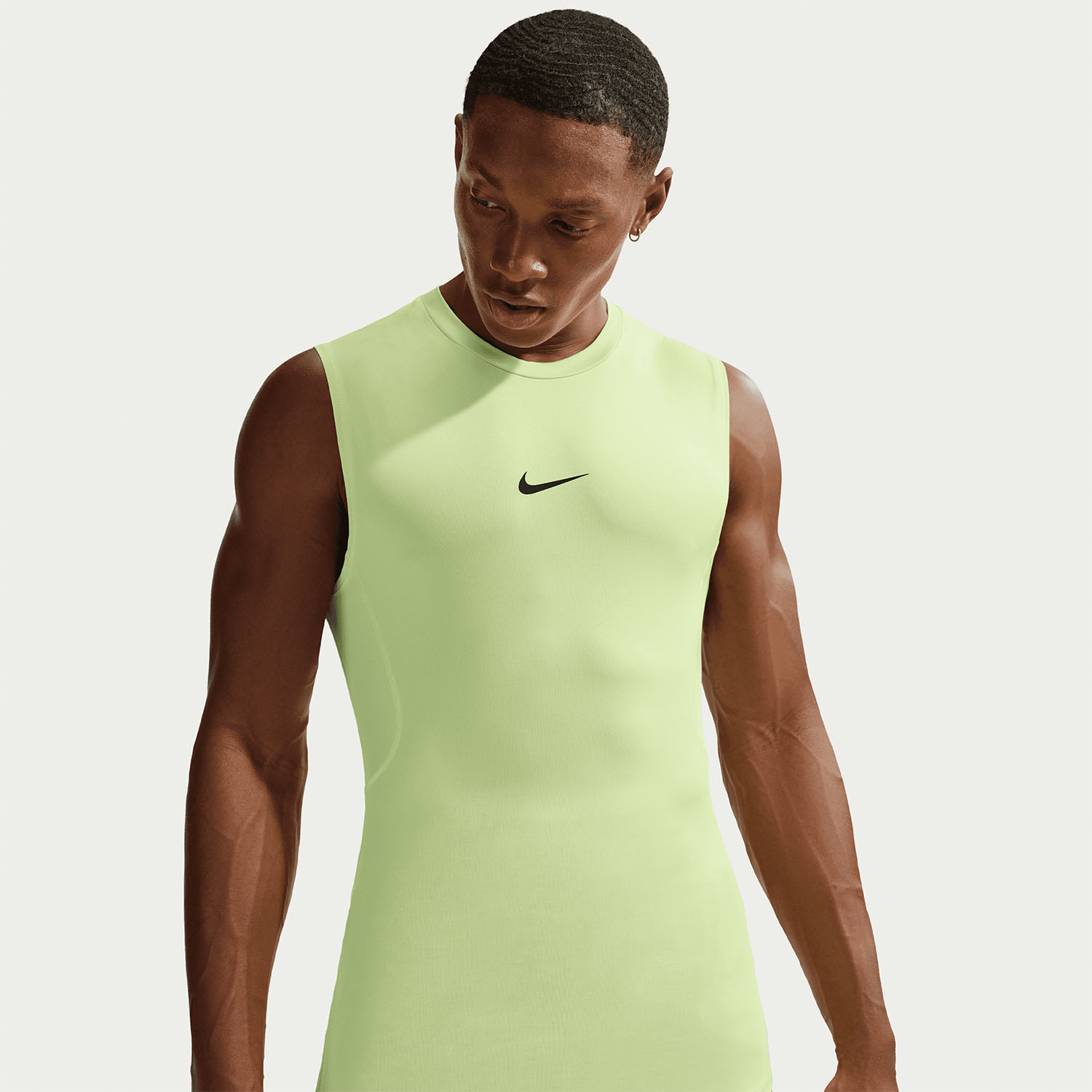 Nike Pro Dri-FIT Logo Canotta - Light Liquid Lime/Black