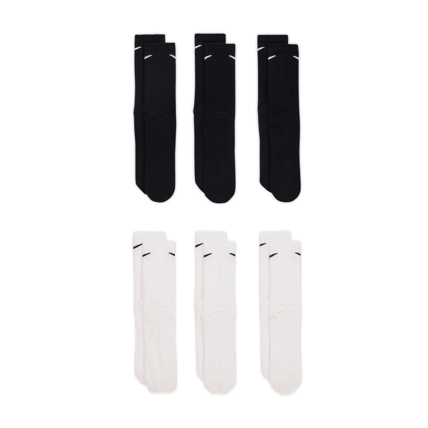 Nike Everyday Cushion Crew x 6 Calcetines - Black/White