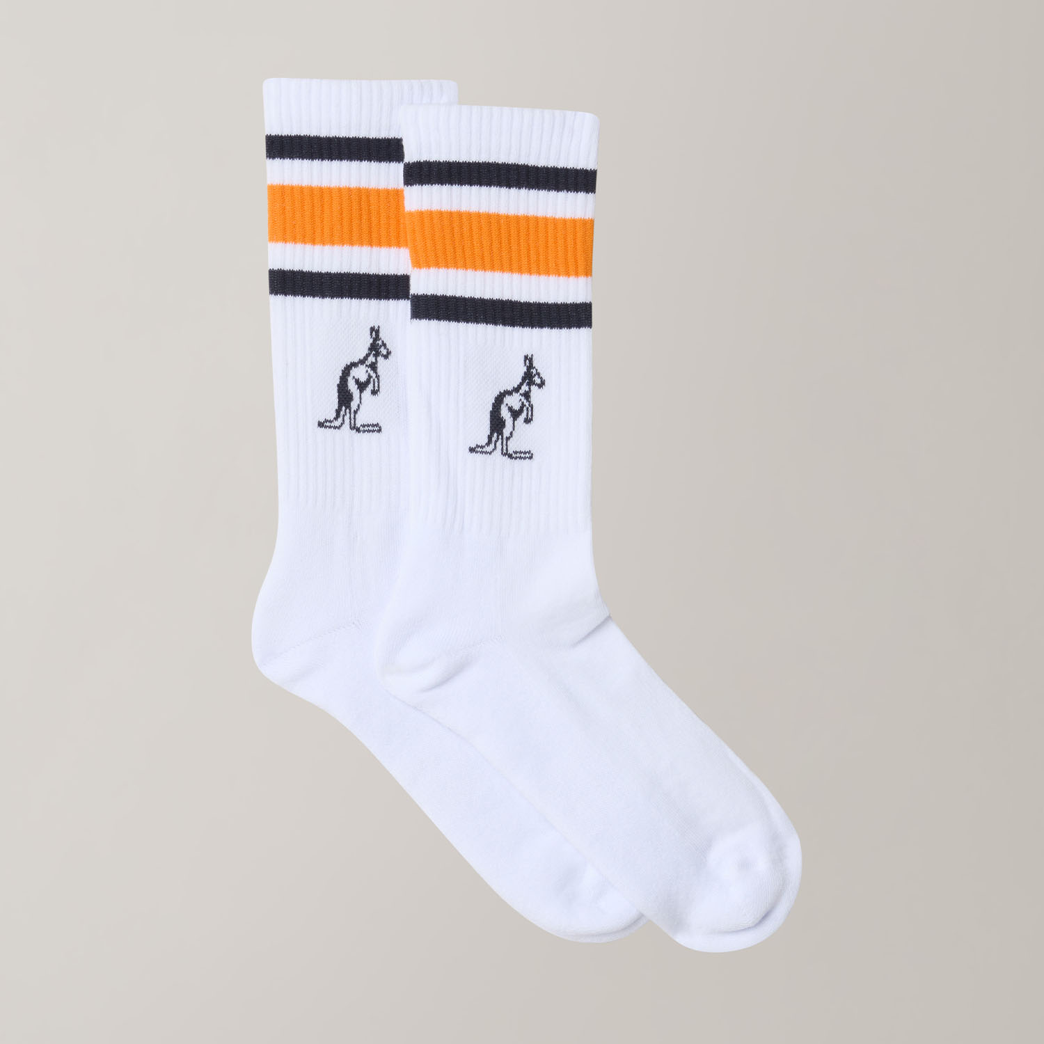 Australian Stripes Calze - Bianco/Arancio Acceso/Blu Navy