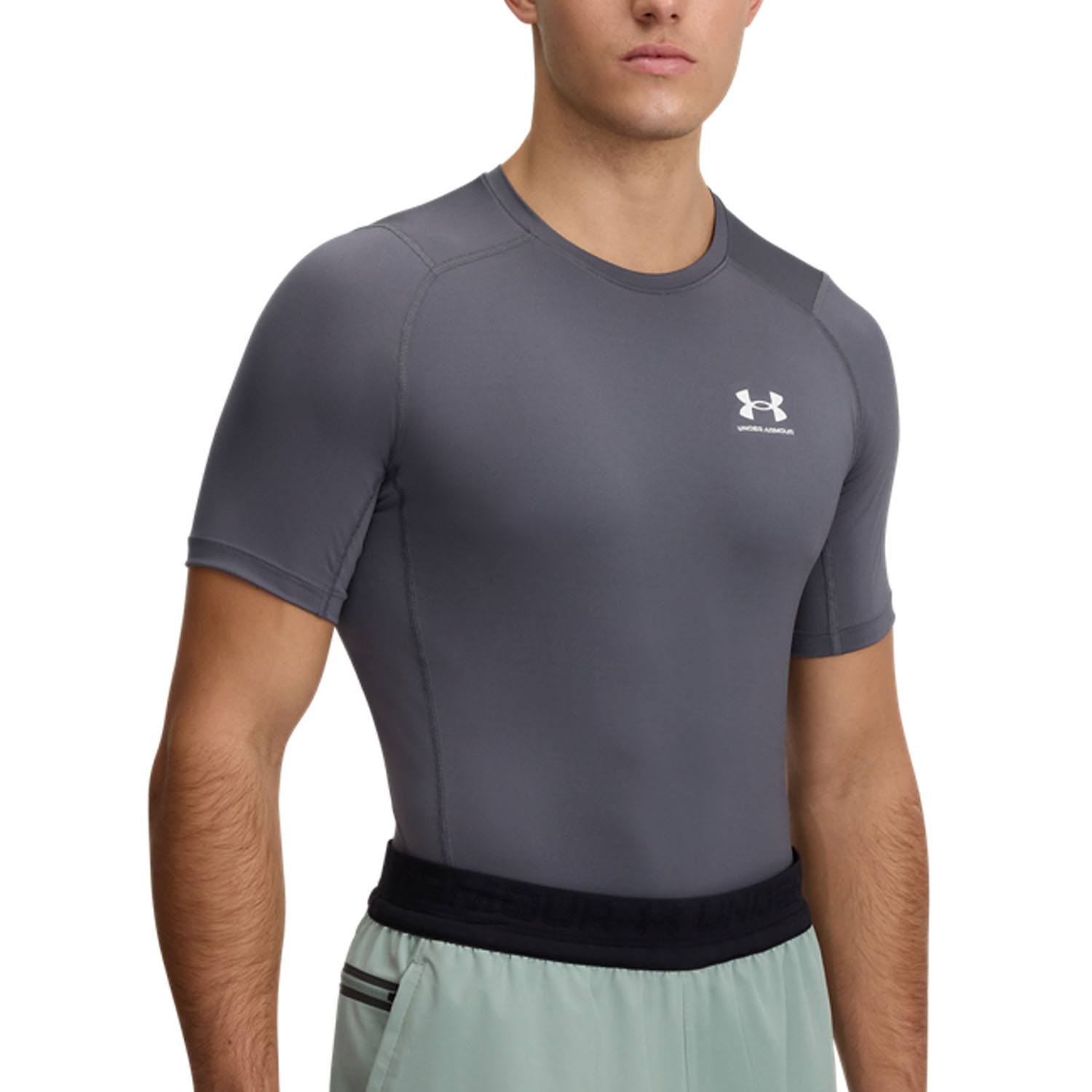 Under Armour HeatGear Compression Camiseta - Castlerock/White