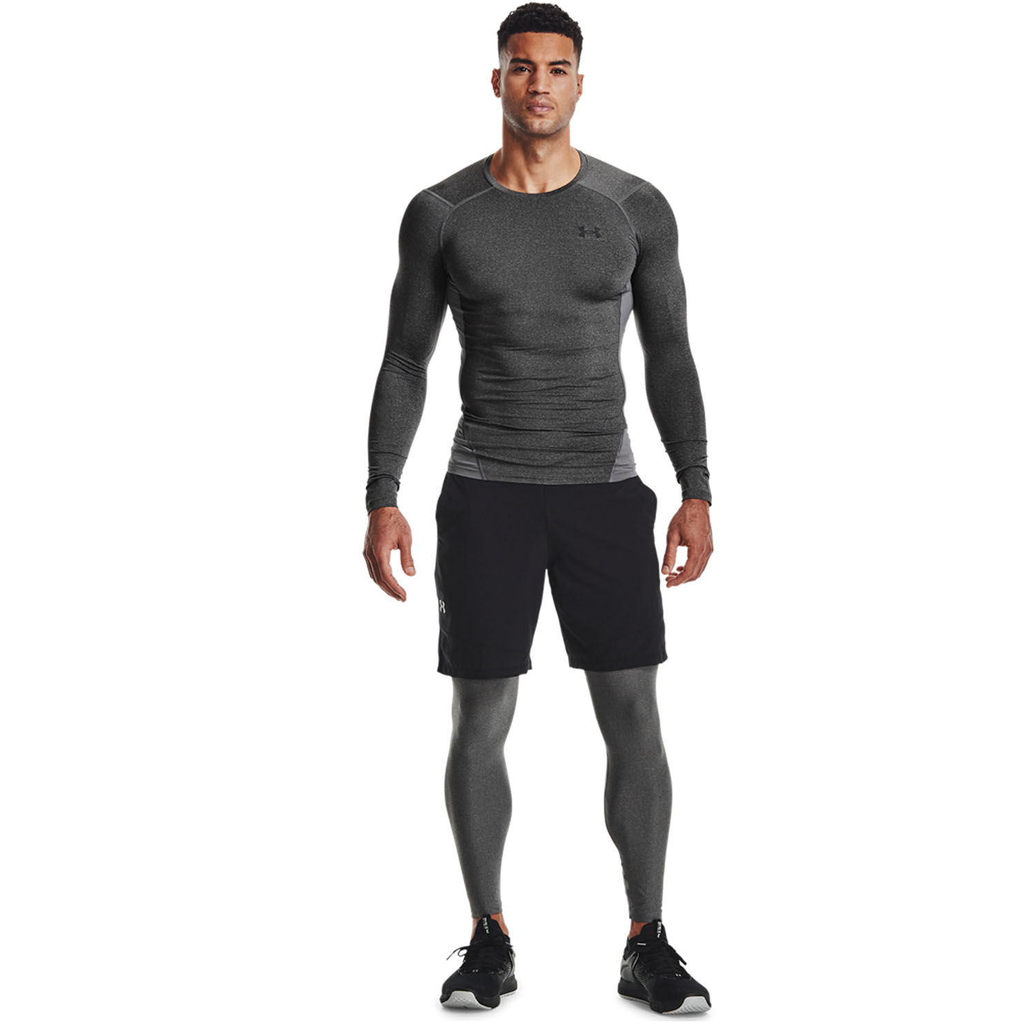 Under Armour HeatGear Mallas - Carbon Heather/Black