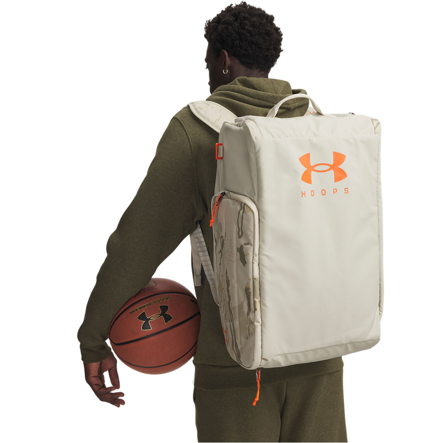 Under Armour Contain Duo Medium Duffle - Khaki Base/Team Orange