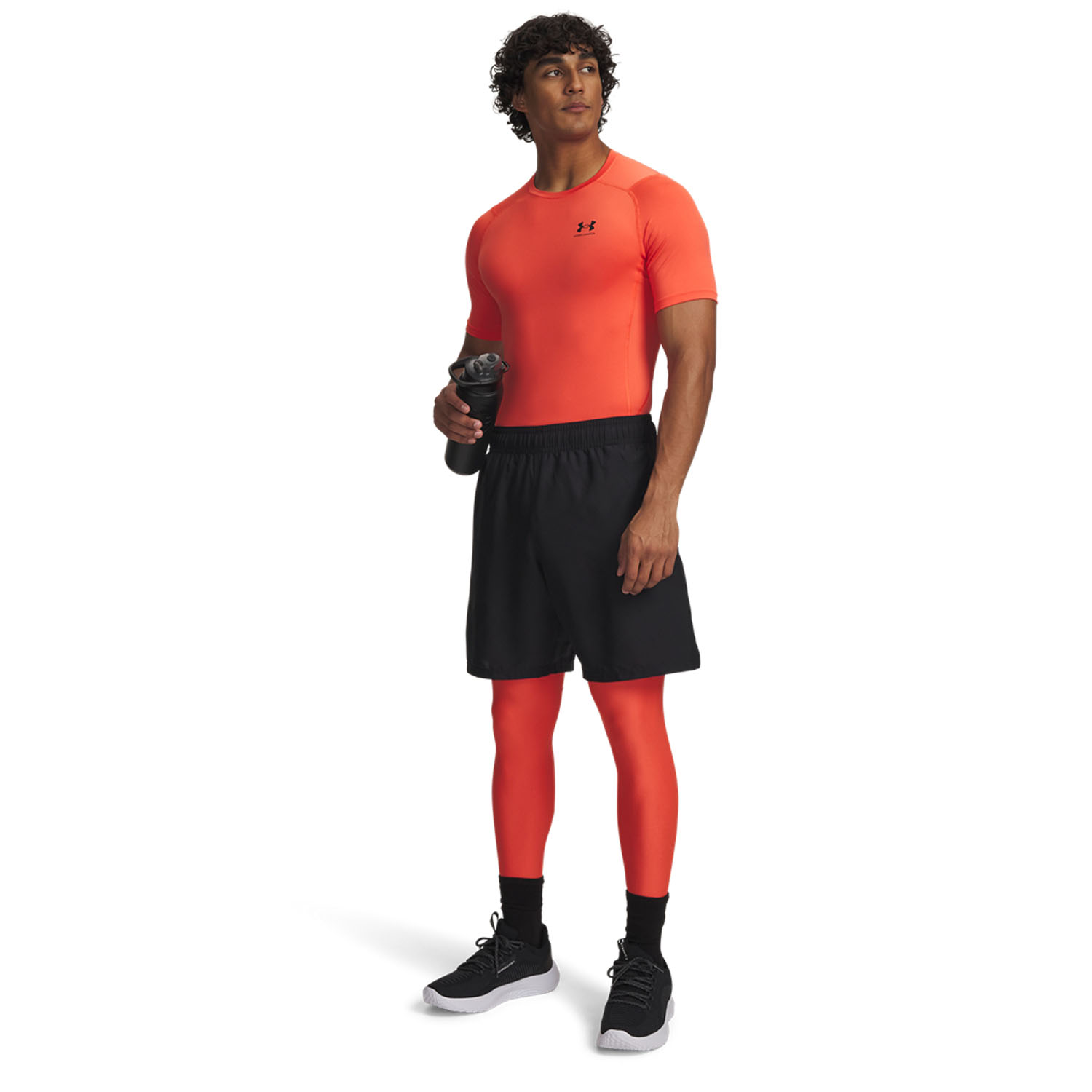 Under Armour Woven Split 9in Pantaloncini - Black/Venom Red