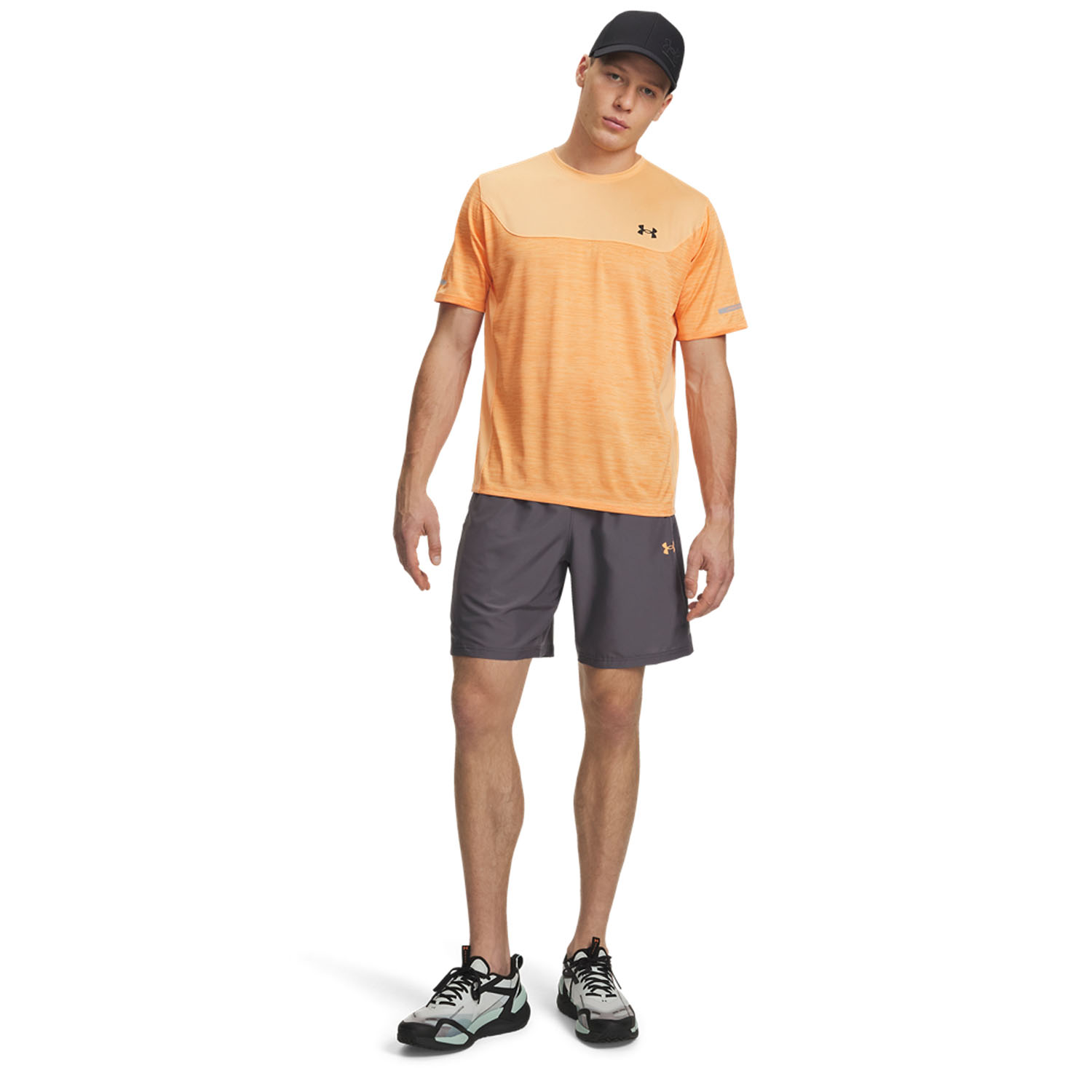 Under Armour Tech Utility 8in Pantaloncini - Castlerock/Orange Bloc