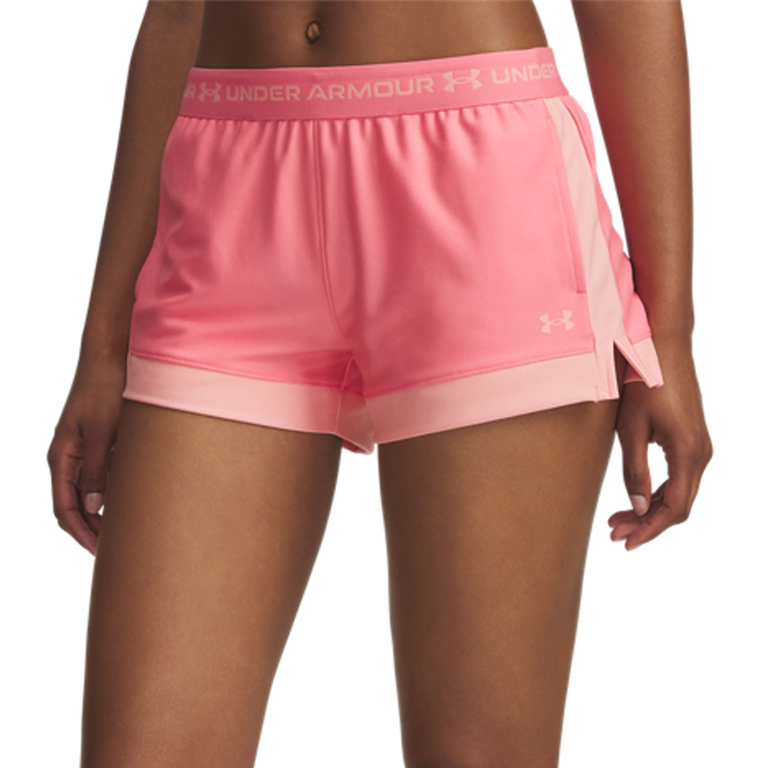 Under Armour Tech Play Up Colorblock 3in Shorts - Bittersweet Pink/Posh Pink