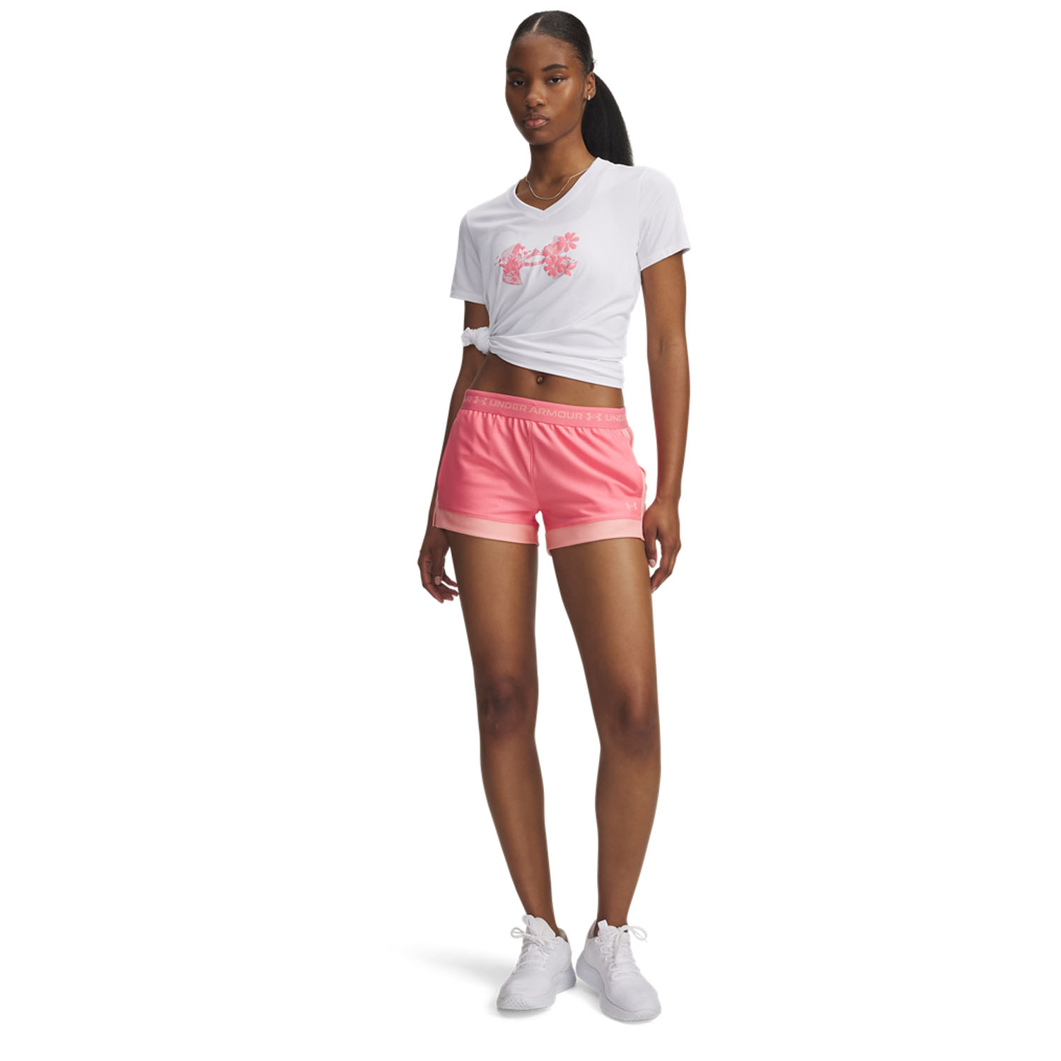 Under Armour Tech Play Up Colorblock 3in Shorts - Bittersweet Pink/Posh Pink