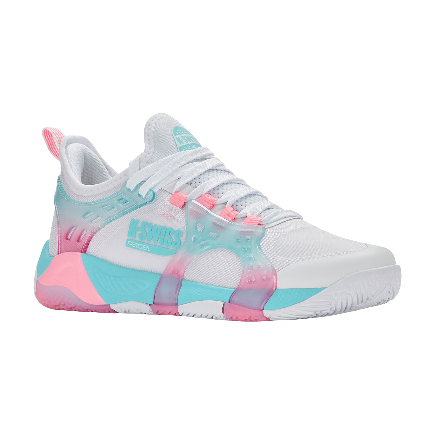K-Swiss K-Frame Padel - White/Soft Neon Blue/Neon Bubble Gum