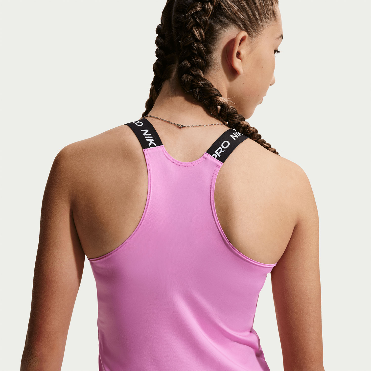 Nike Pro Dri-FIT Canotta Bambina - Light Magenta/Black/White