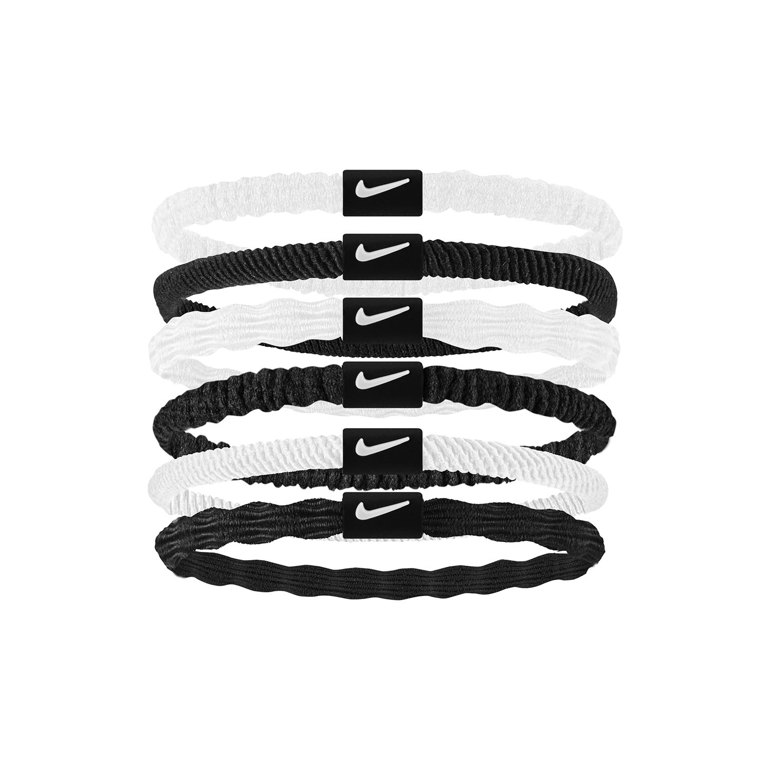 Nike Flex x 6 Hair Ties - White/Black