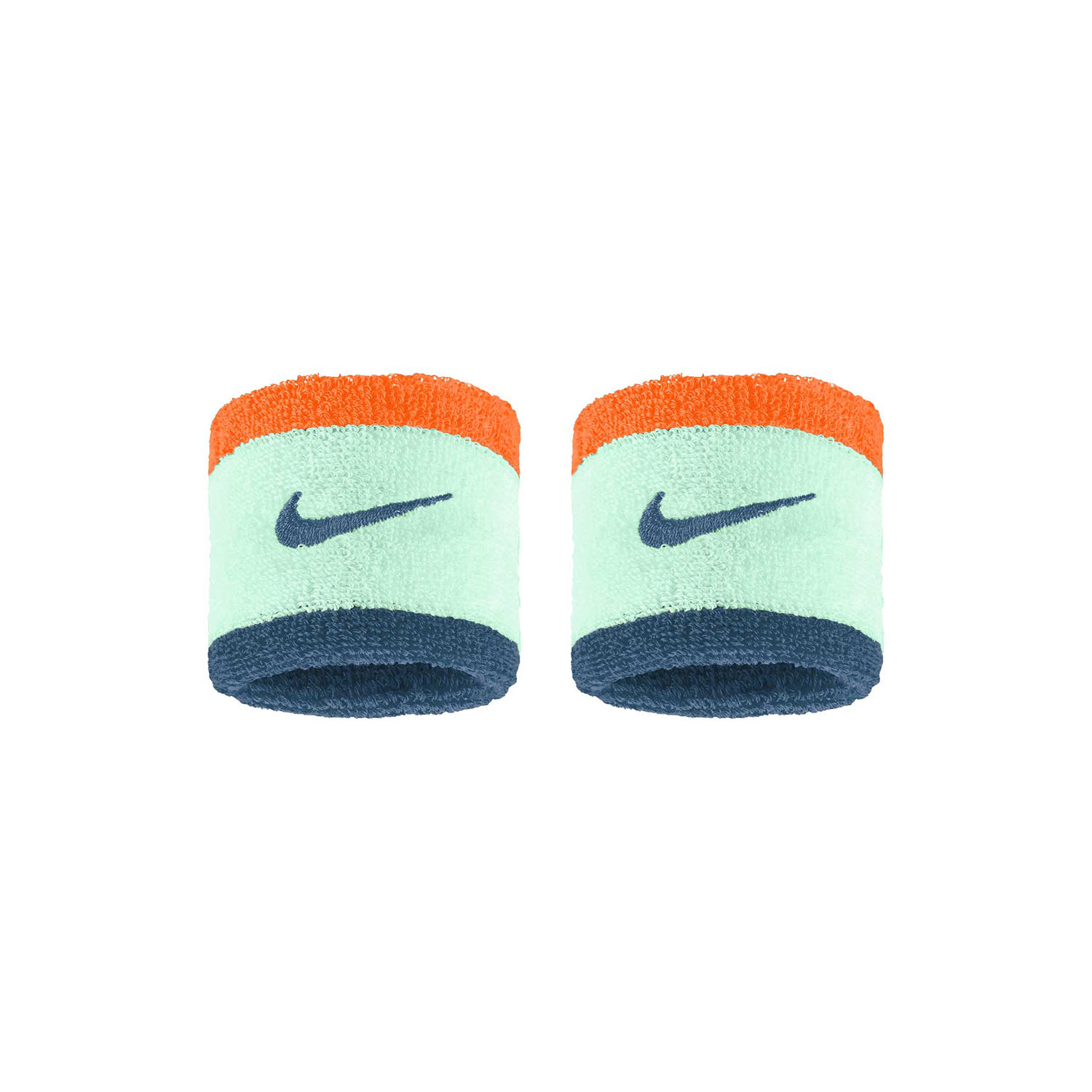Nike Swoosh Classic Small Wristbands - Mint Foam/Total Orange/Blue Force