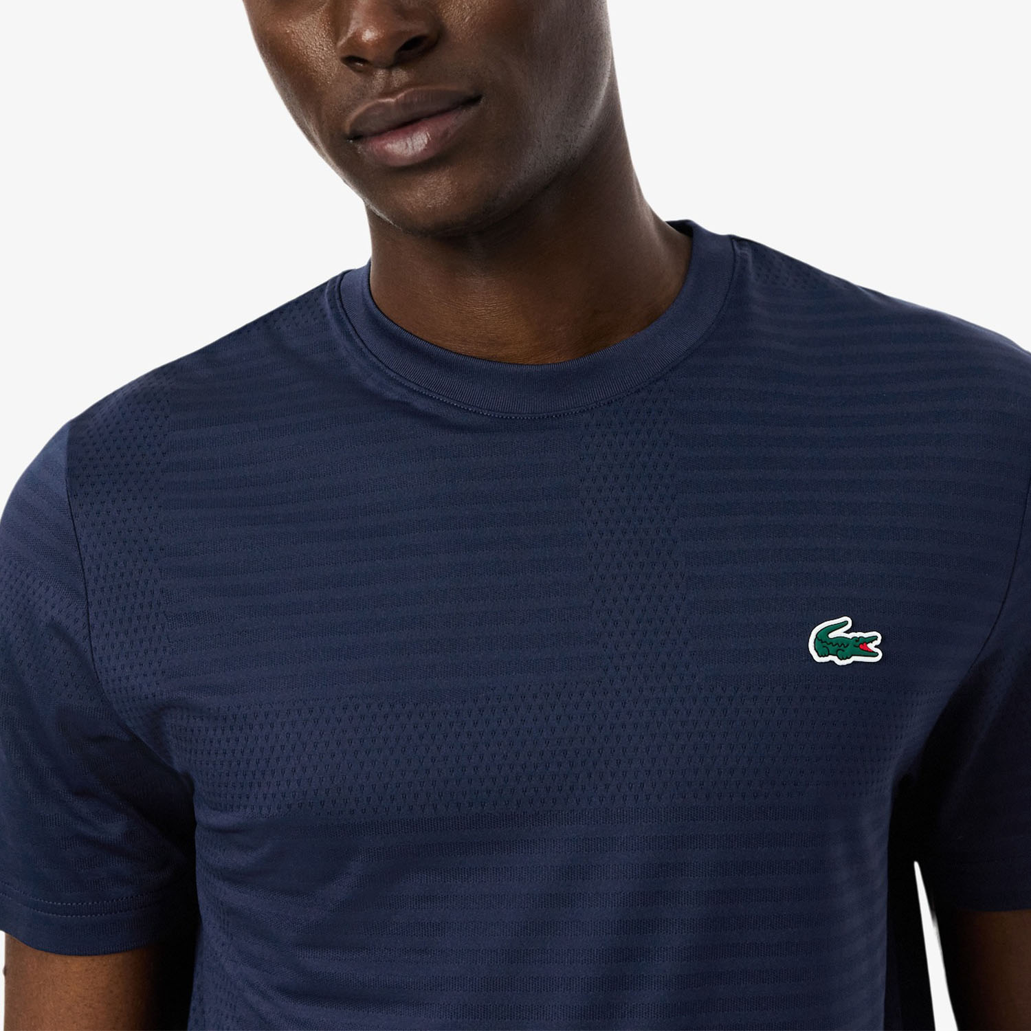 Lacoste Ultra Dry Jacquard Camiseta - Bleu Marine