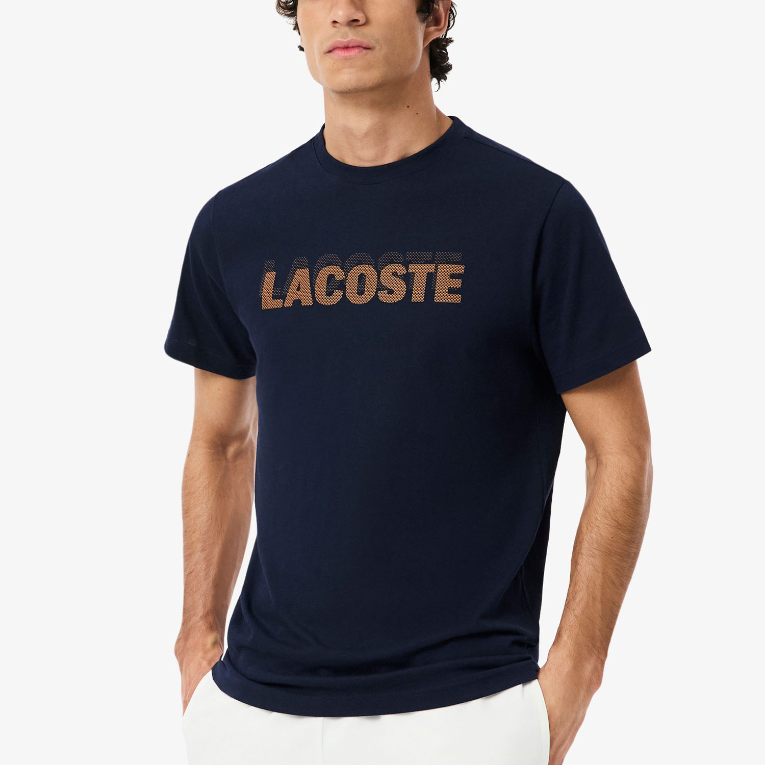 Lacoste Printed T-Shirt - Bleu Marine/Orange