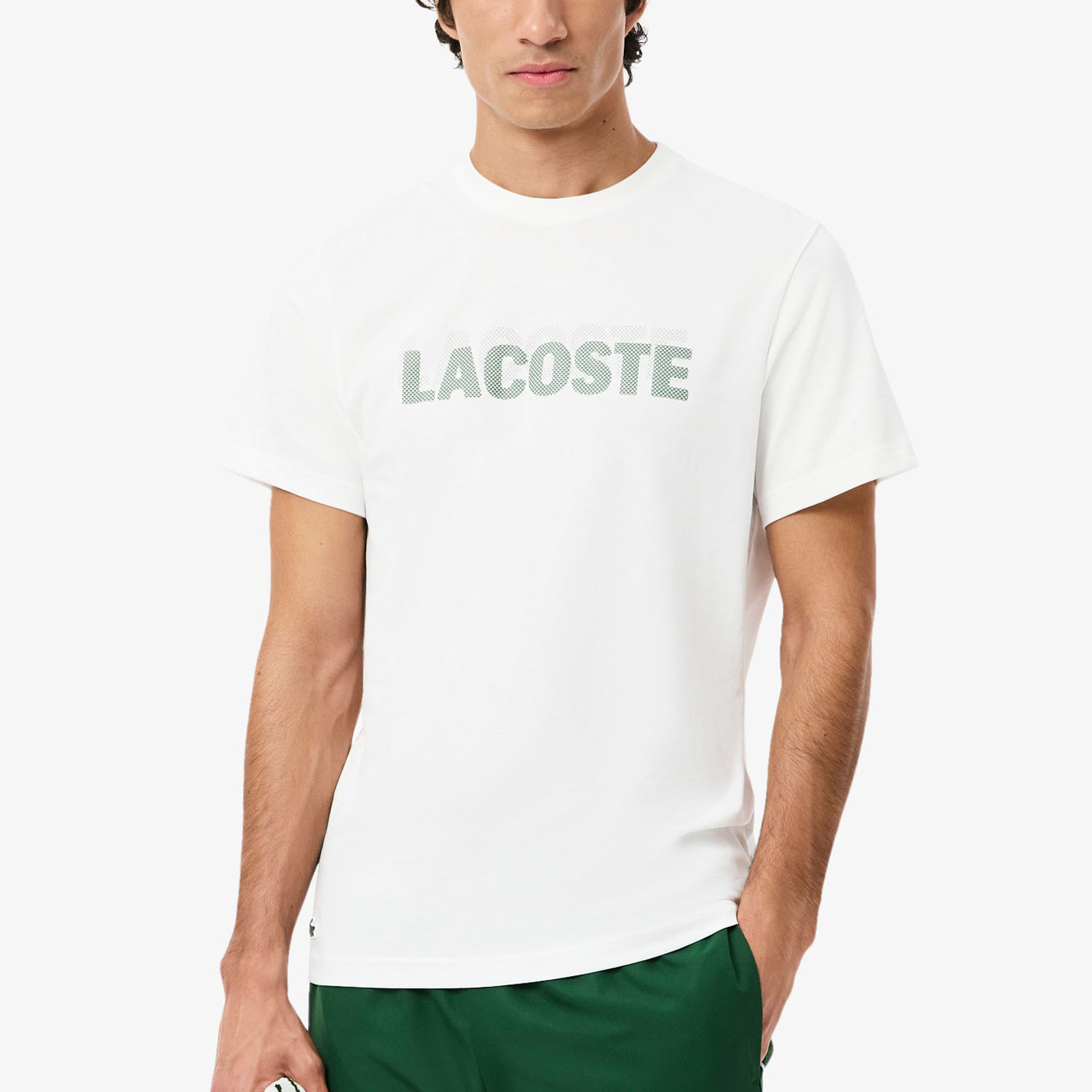 Lacoste Printed T-Shirt - Blanc/Vert
