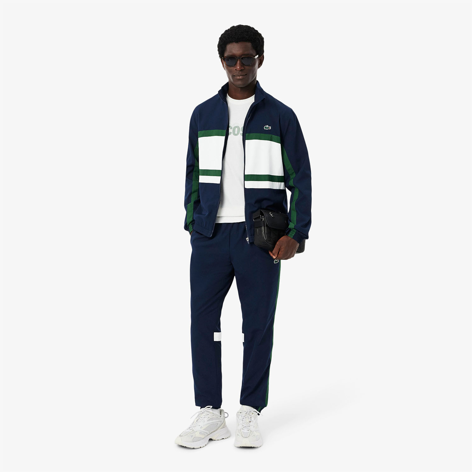 Lacoste Printed Tracksuit - Bleu Marine/Blanc