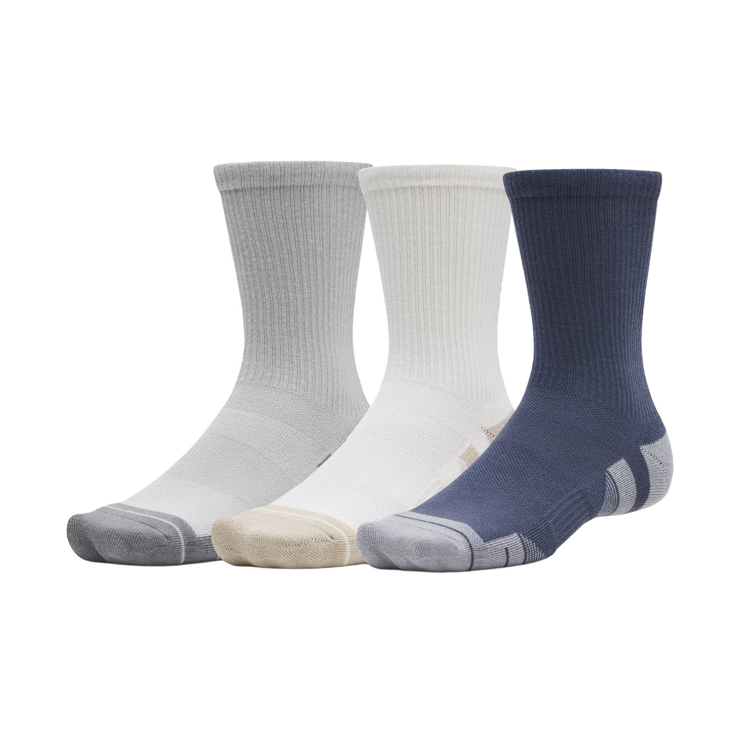 Under Armour Performance Tech Crew x 3 Calcetines - Titanium/Summit White/Clay Green