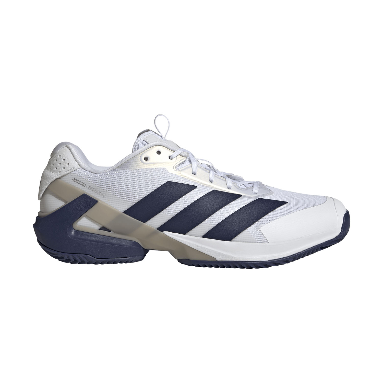 adidas ADIZERO Ubersonic 5 Clay - FTWR White/Dark Blue/Silver Metallic