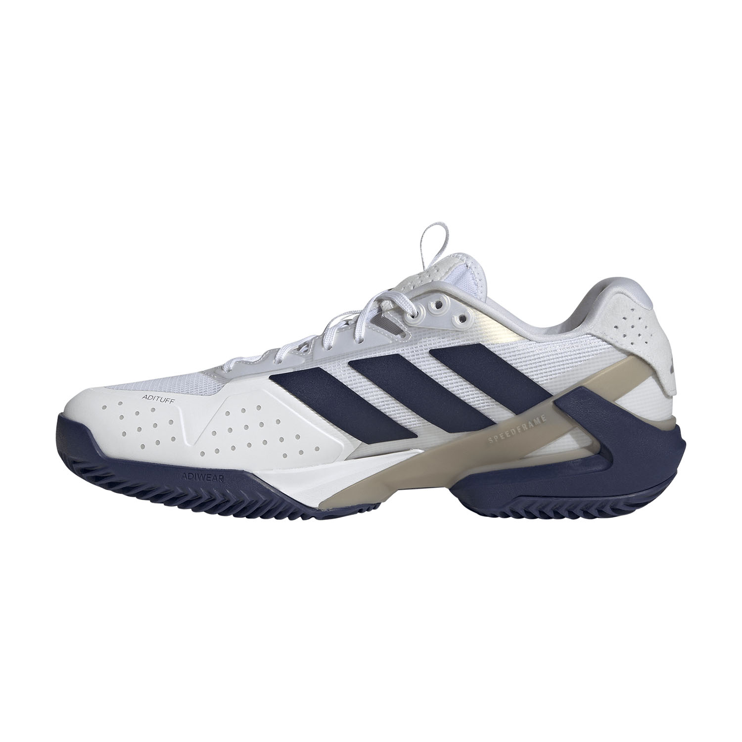 adidas ADIZERO Ubersonic 5 Clay - FTWR White/Dark Blue/Silver Metallic