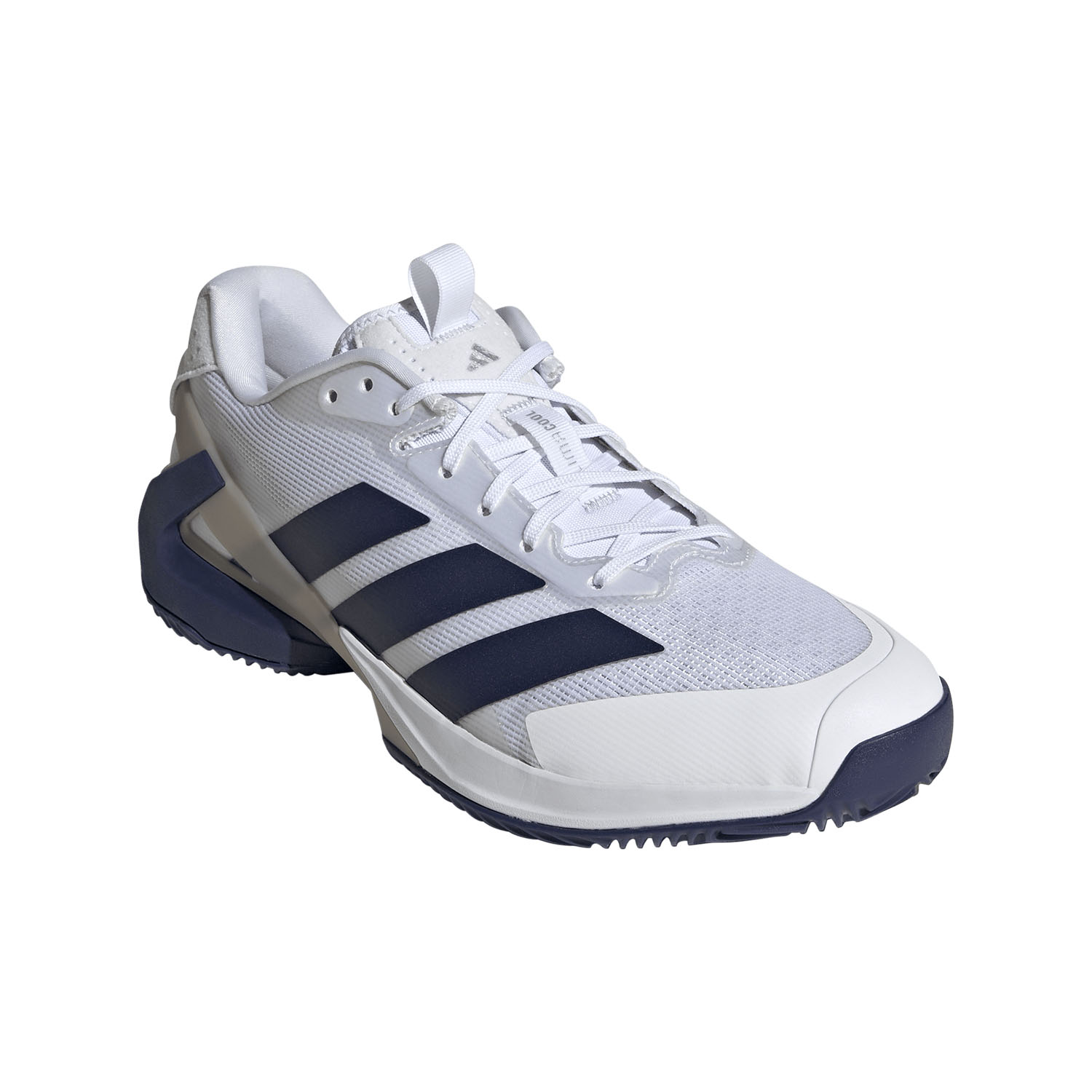 adidas ADIZERO Ubersonic 5 Clay - FTWR White/Dark Blue/Silver Metallic