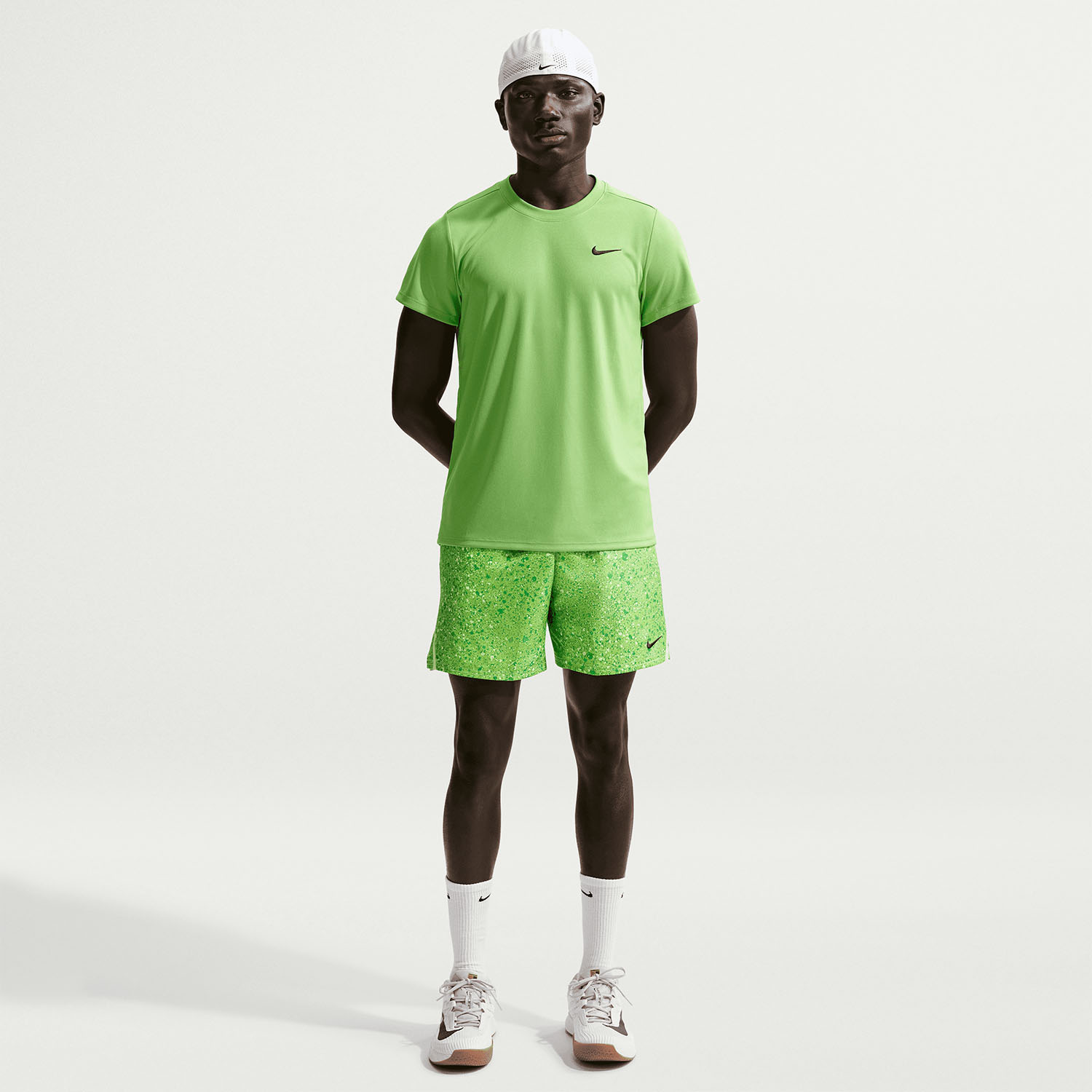 Nike Court Victory AOP 7in Pantaloncini - Mean Green/Light Liquid Lime/Black