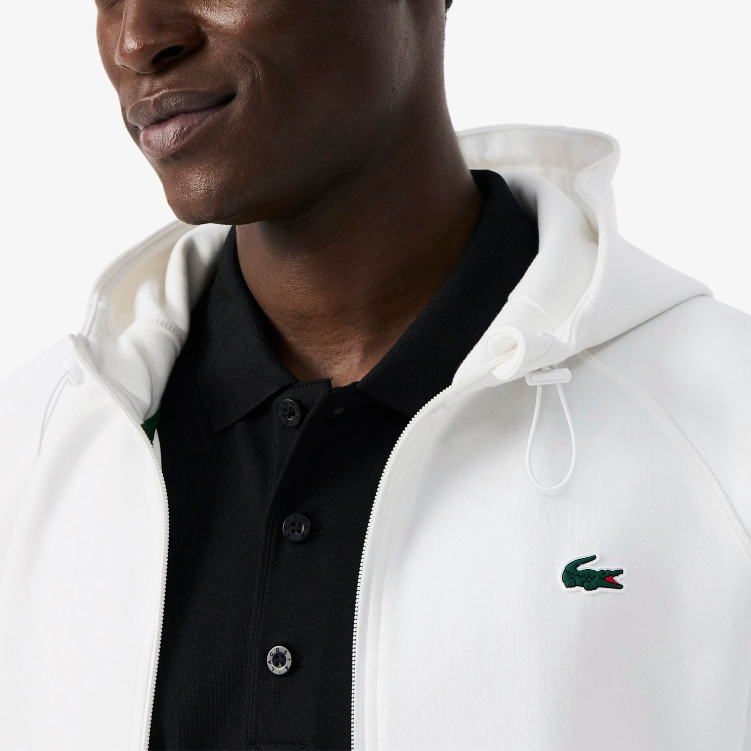 Lacoste Stretch Hoodie - Blanc