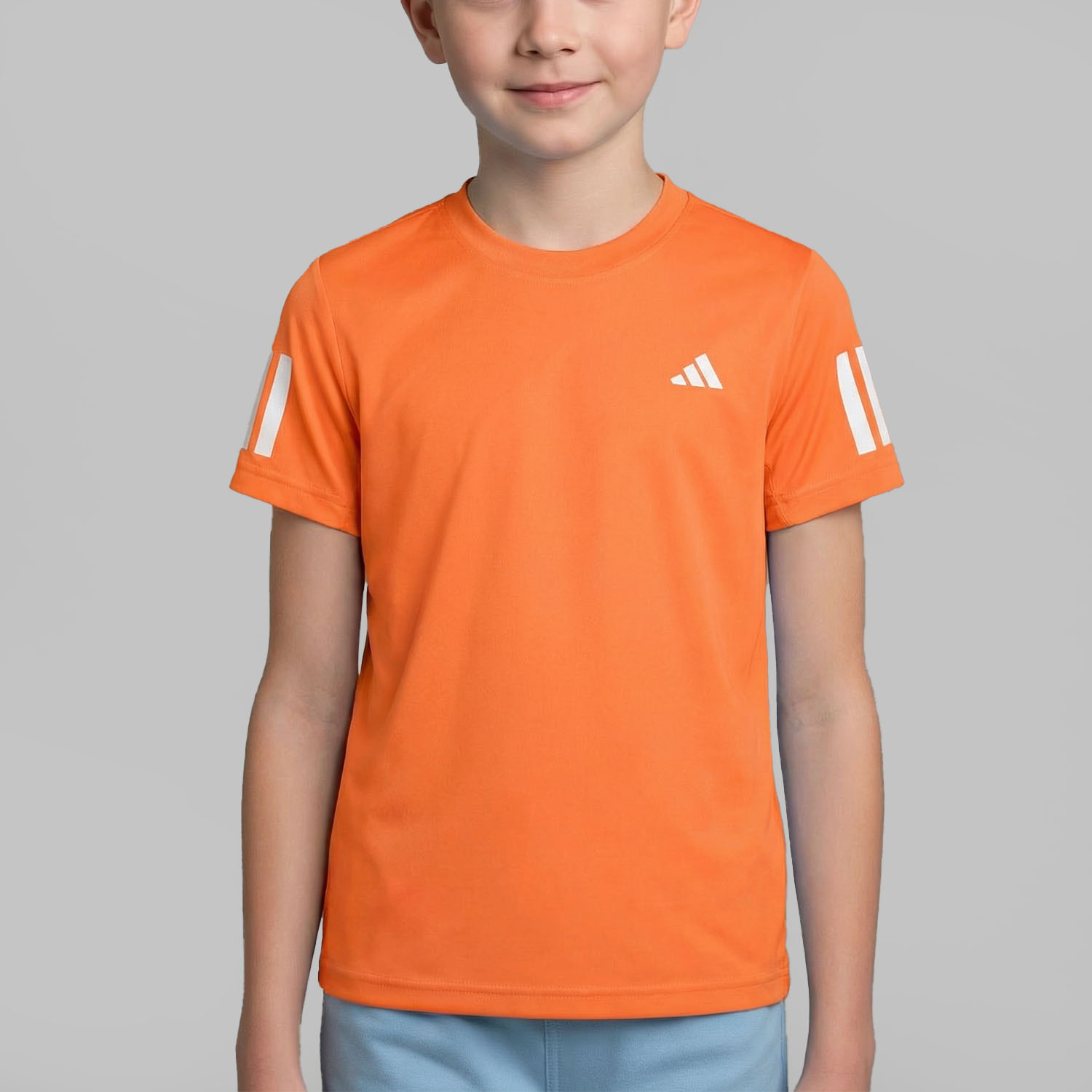 adidas Club 3 Stripes Logo Camiseta Niño - Pure Orange