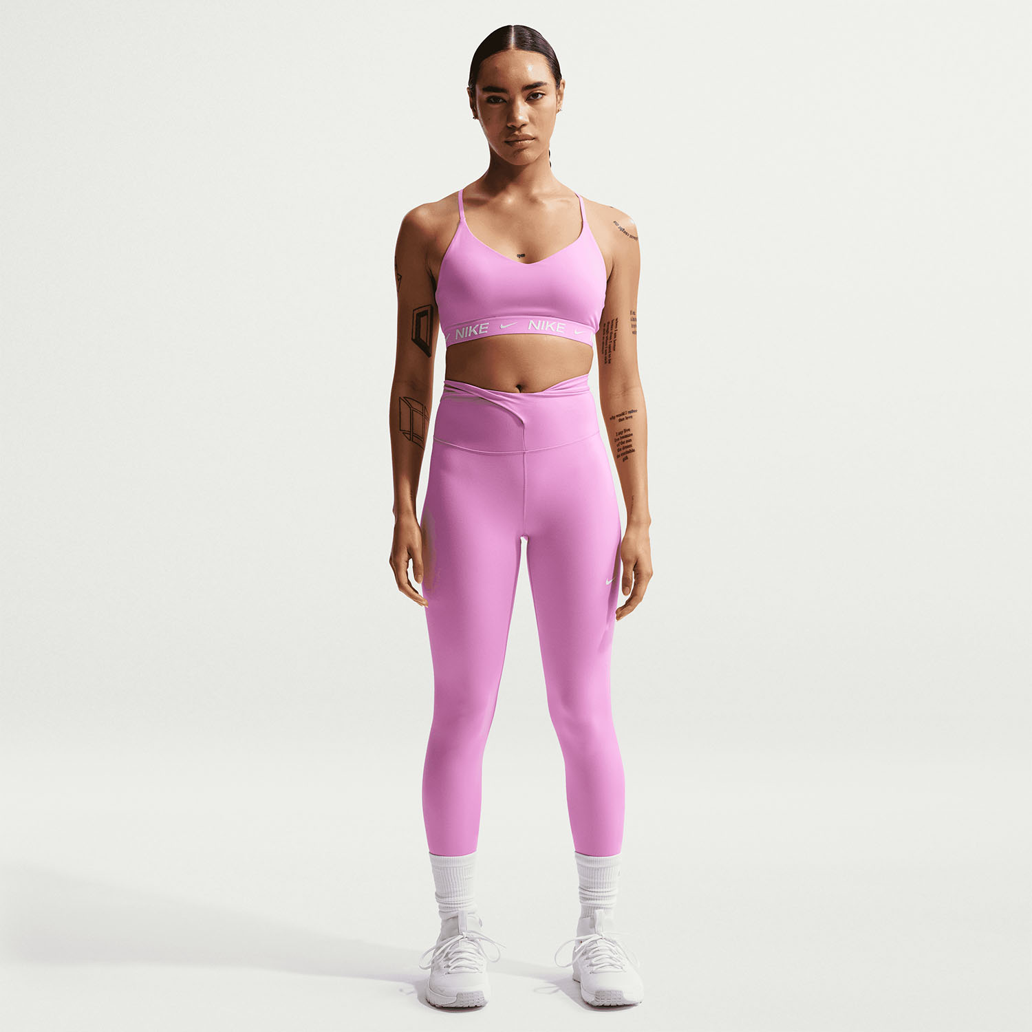 Nike Indy Swoosh Sujetador Deportivo - Light Magenta/White