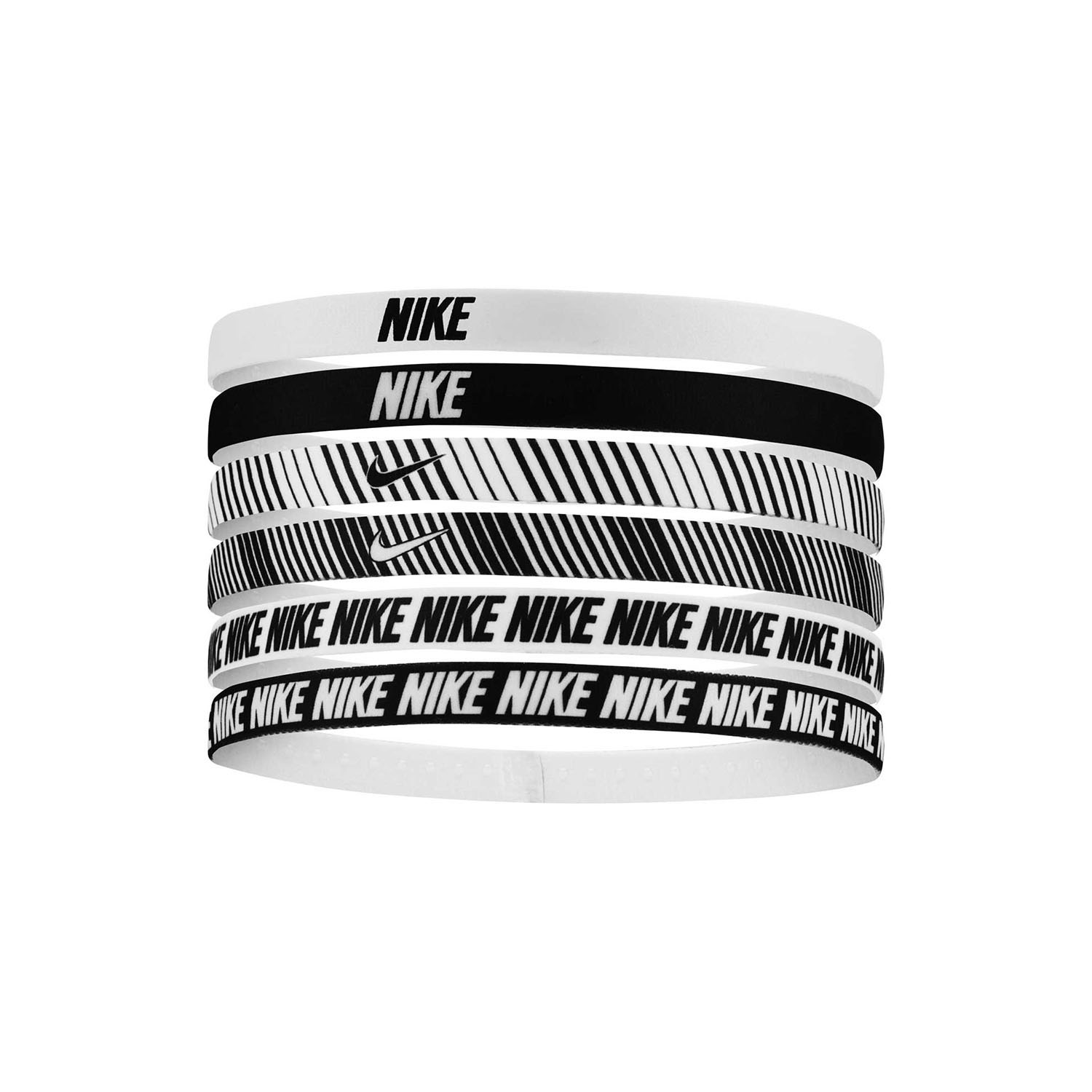 Nike Flex Classic Printed x 6 Mini Bandas - White/Black