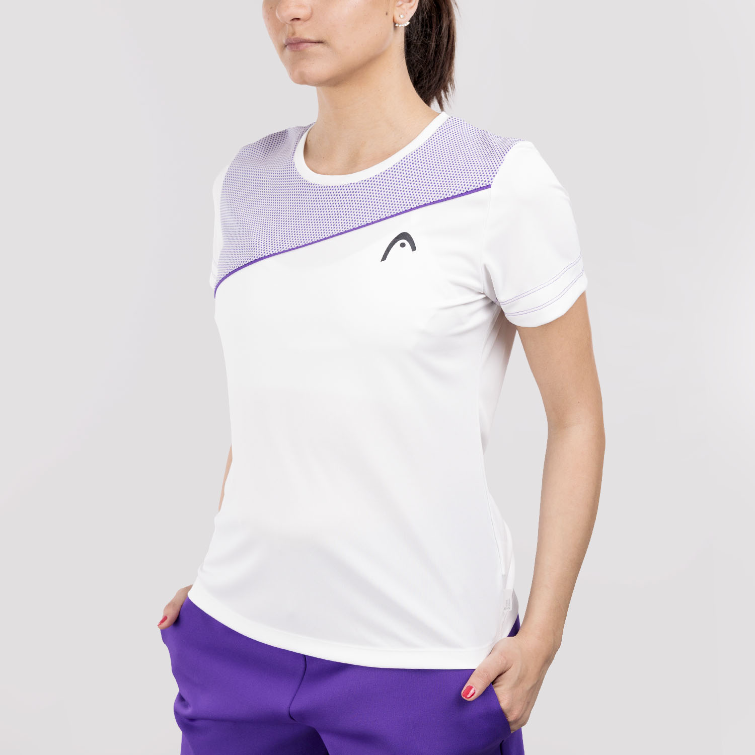 HEAD Tie Break Pro T-Shirt - White/Purple
