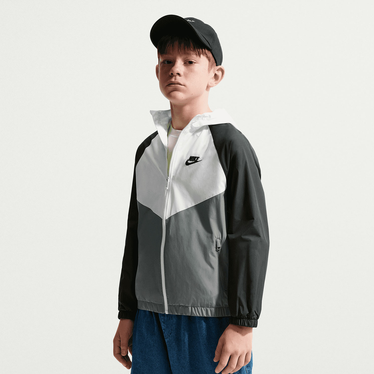 Nike Repel Chaqueta Niños - White/Smoke Grey/Black