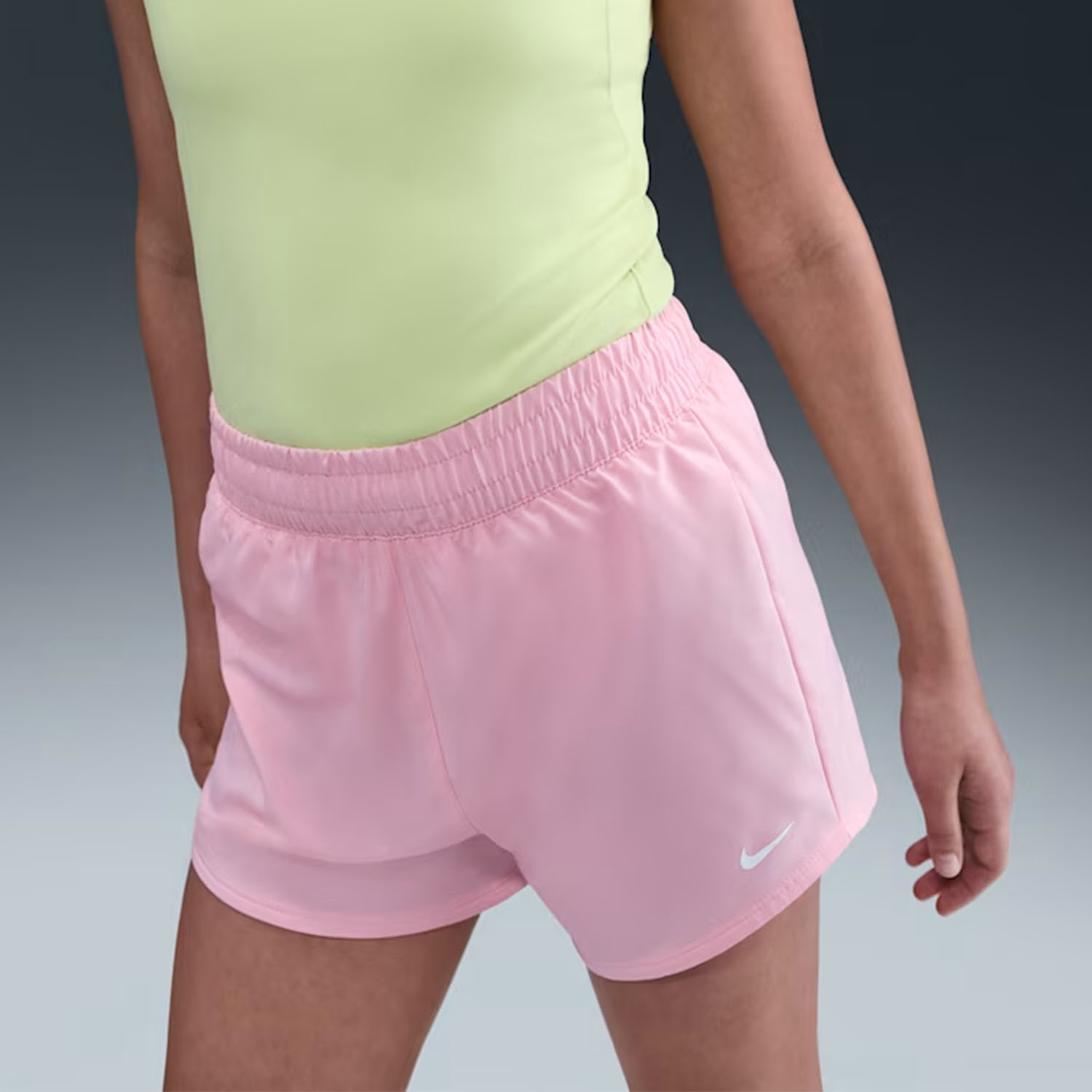 Nike Dri-FIT One 3in Shorts Niña - Med Soft Pink/White