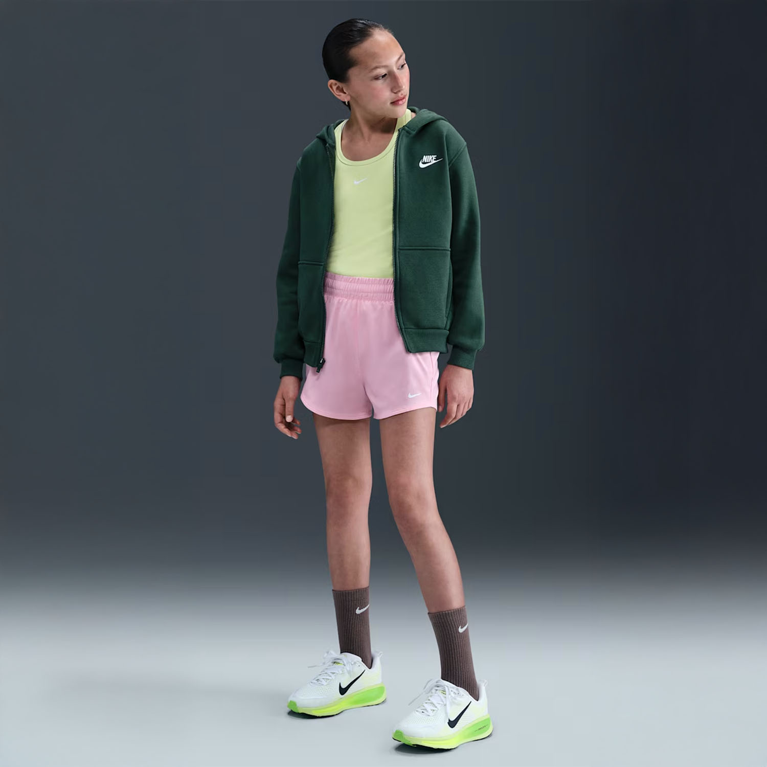 Nike Dri-FIT One 3in Shorts Niña - Med Soft Pink/White