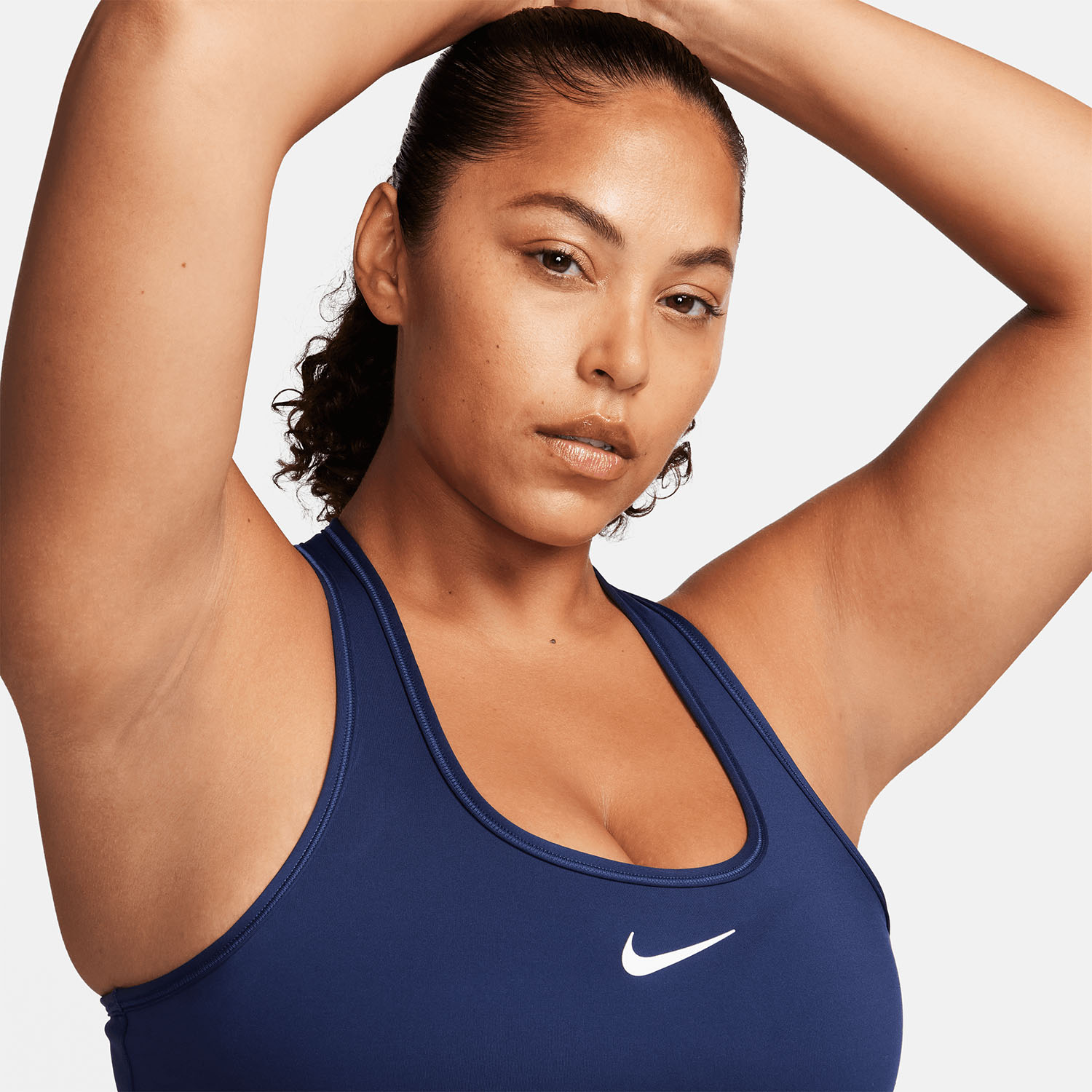Nike Swoosh Dri-FIT Sujetador Deportivo - Midnight Navy/White
