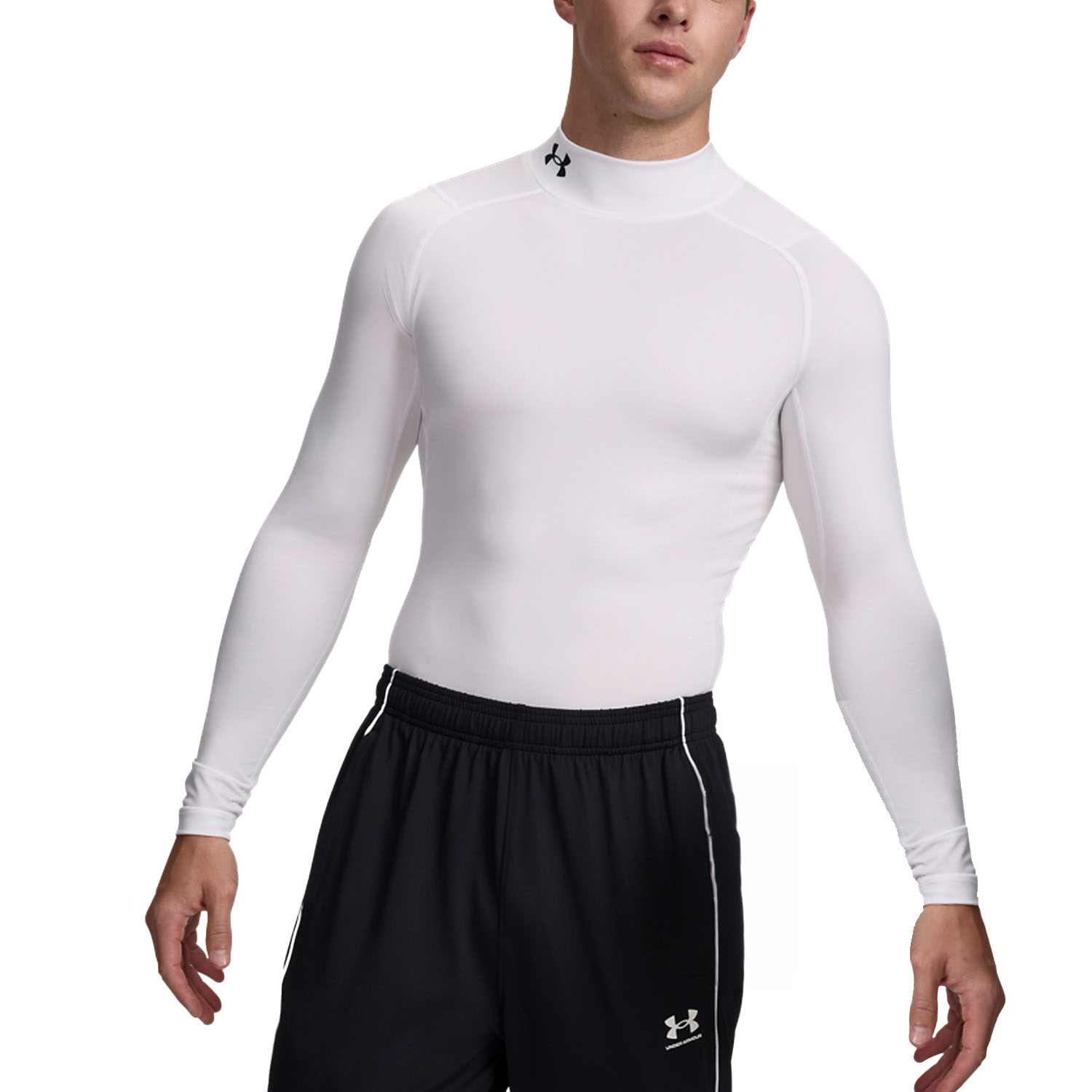 Under Armour HeatGear Mock Camisa - White/Black